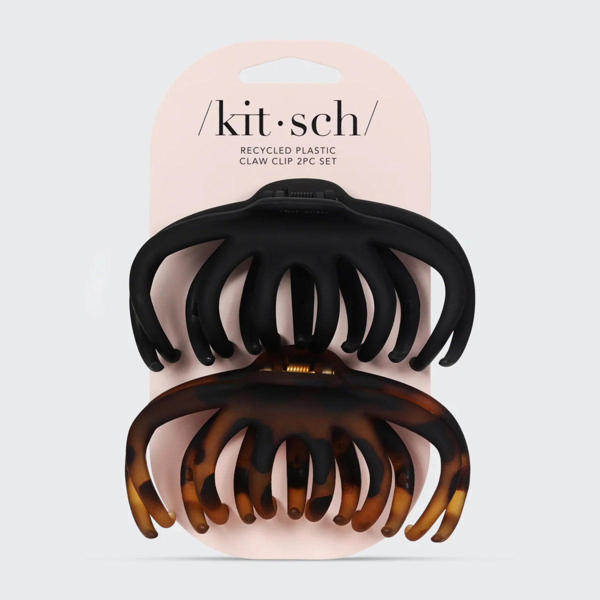 KITSCH - Recycled Plastic Octopus Claw Clip 2pc Set - Black  display picture 2