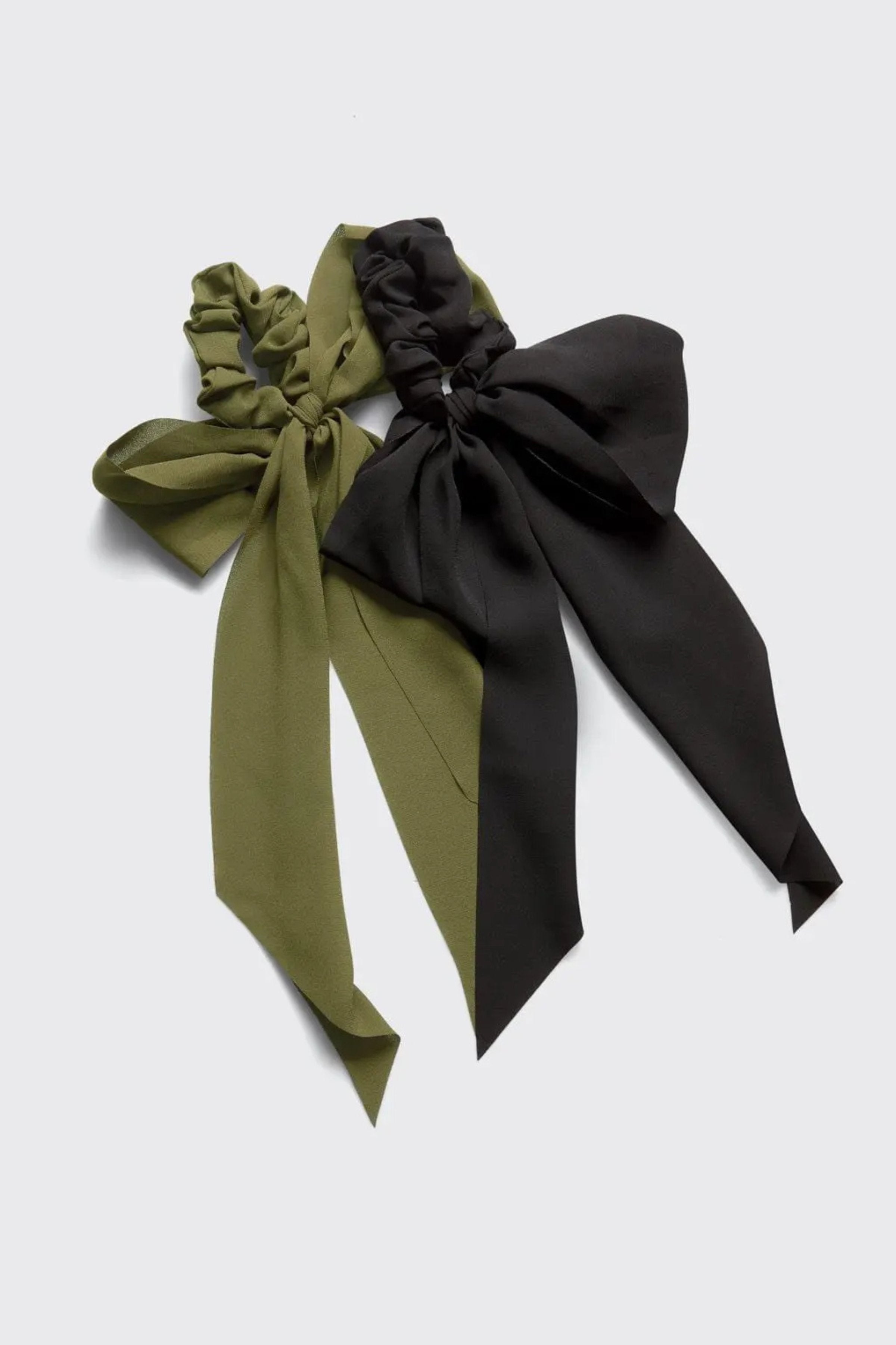 KITSCH - Crepe Scarf Scrunchies - Moss 