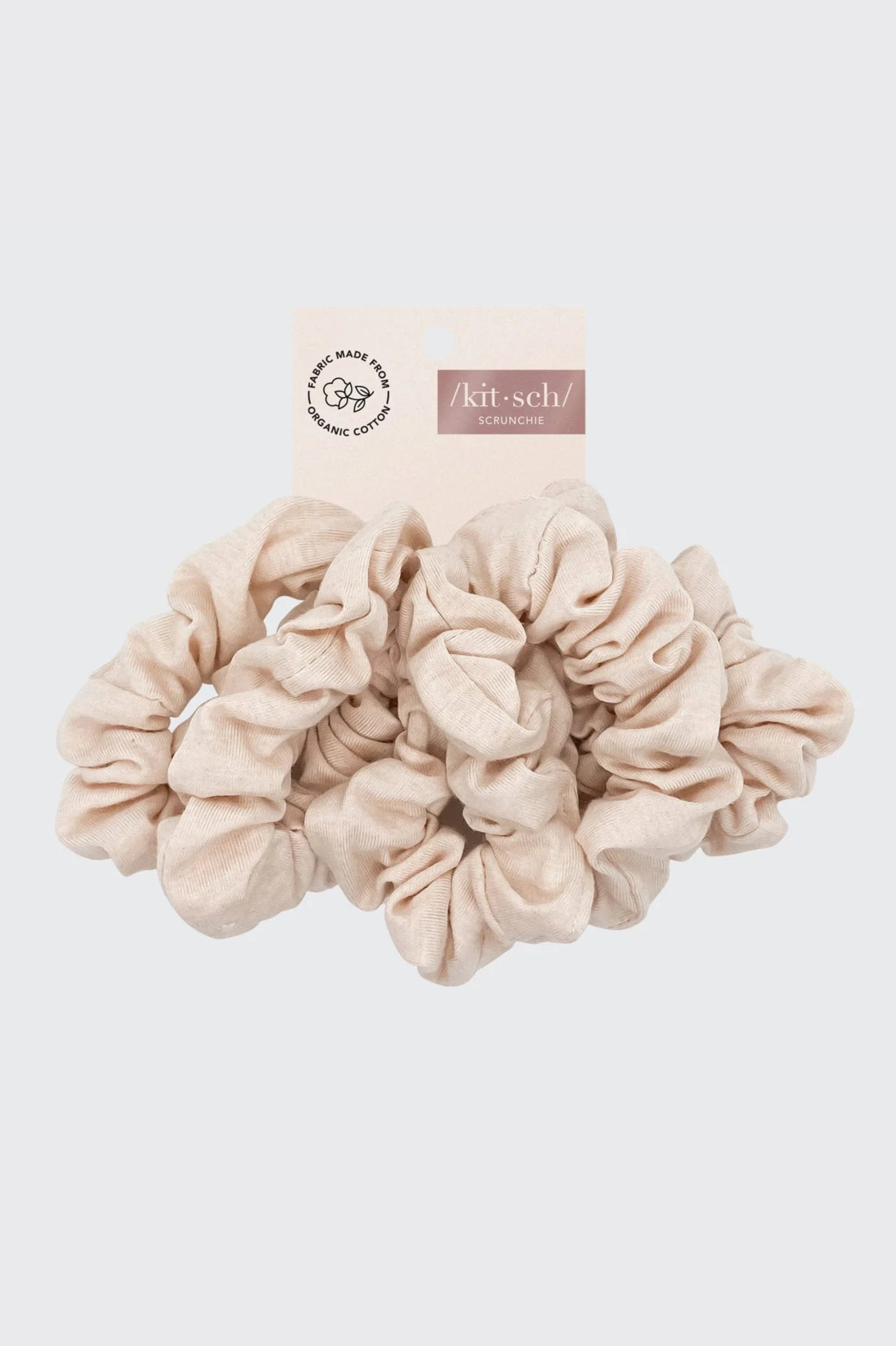 KITSCH - Organic Cotton Knit Scrunchies 5pc - Cream 