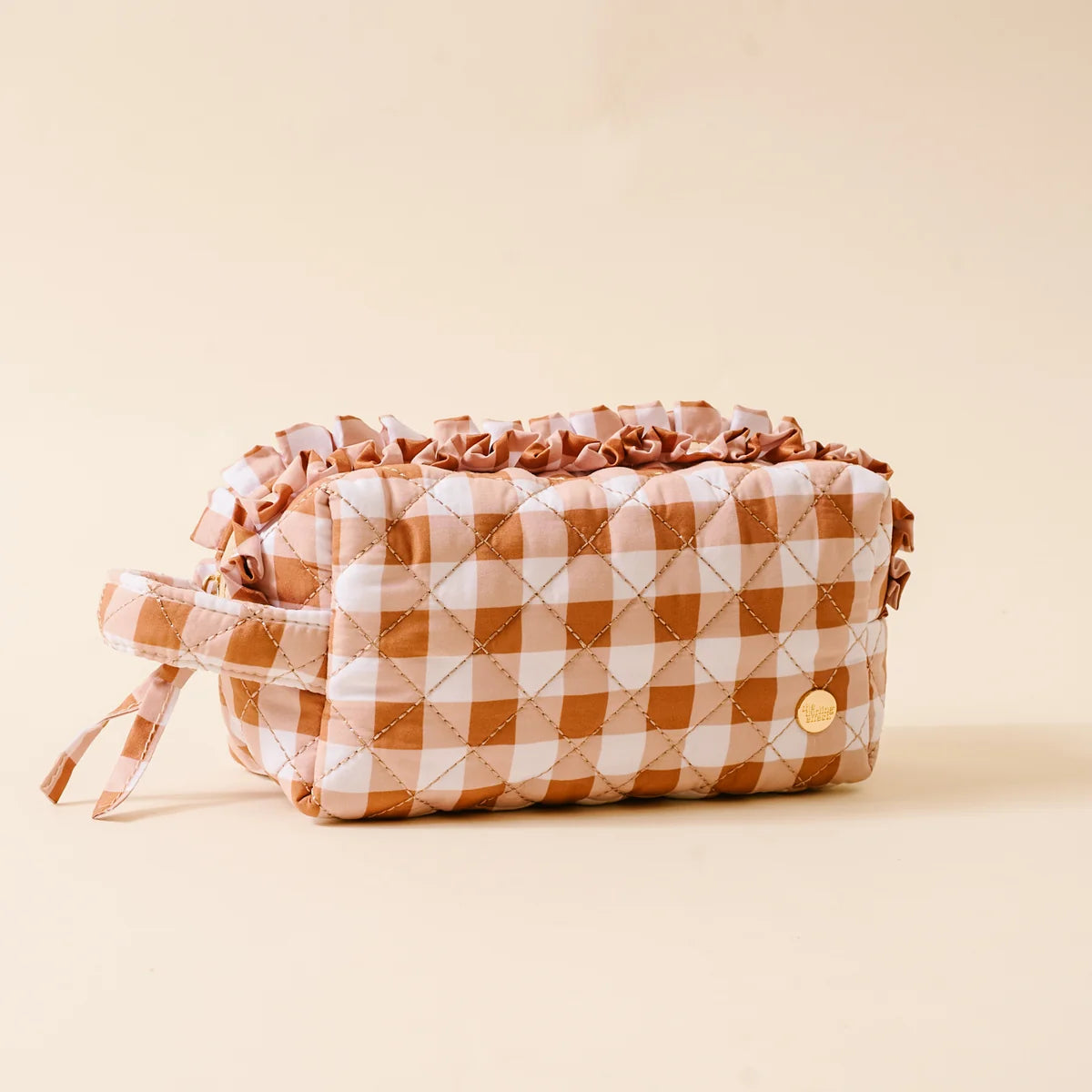 THE DARLING EFFECT - Maple Gingham Essential Quilted Cosmetic Pouch