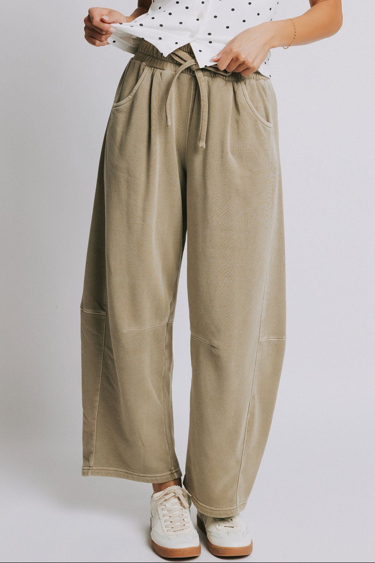 barrel leg cotton sweatpants
