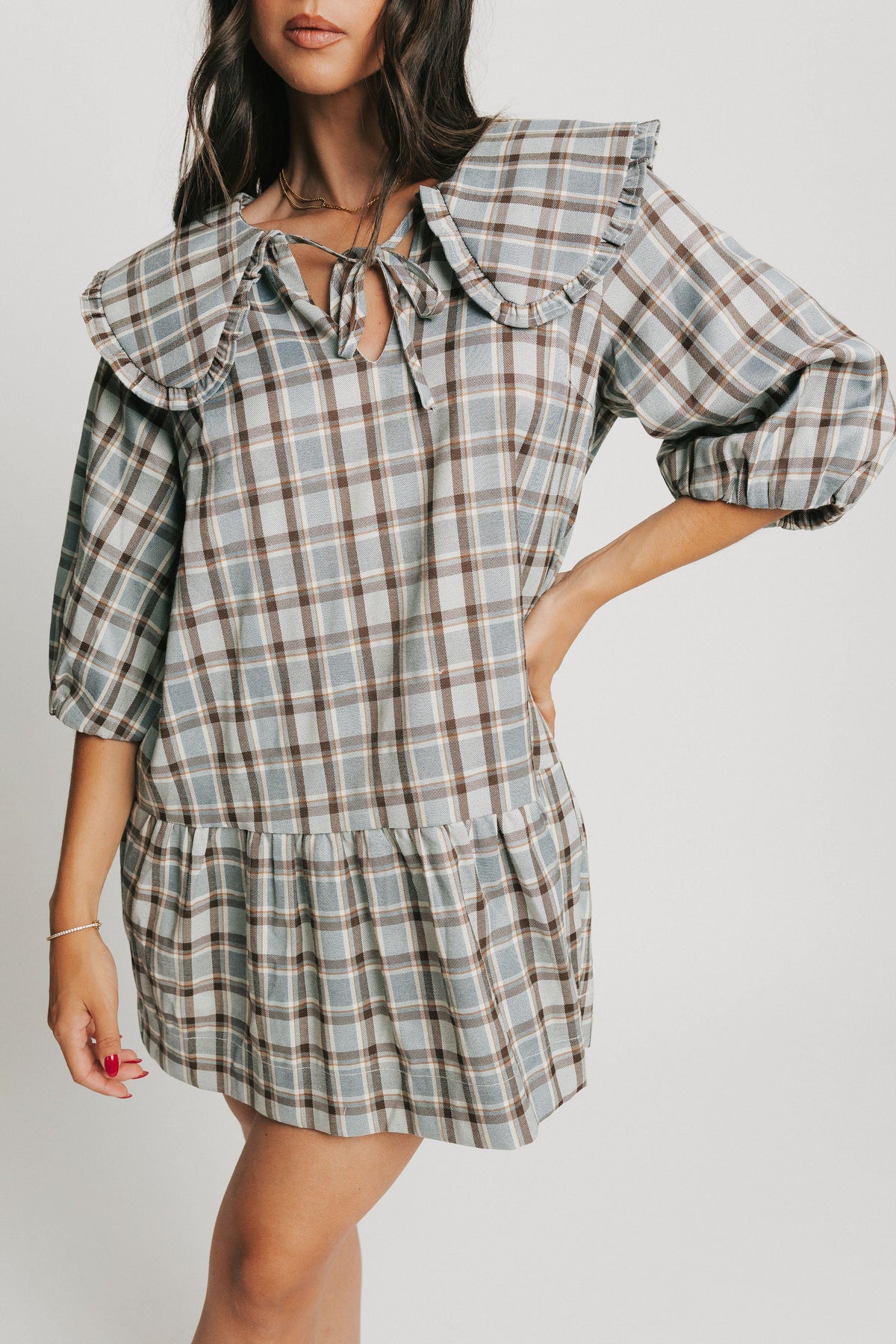 blue plaid mini dress Let Somebody Go Size:32F Pre-Loved Alaia Black long-sleeve priority-01-pretty-pointelle-knit-ankle-gown-black Comfortable maxi 100% PolyesterImportedAvailable In Plus