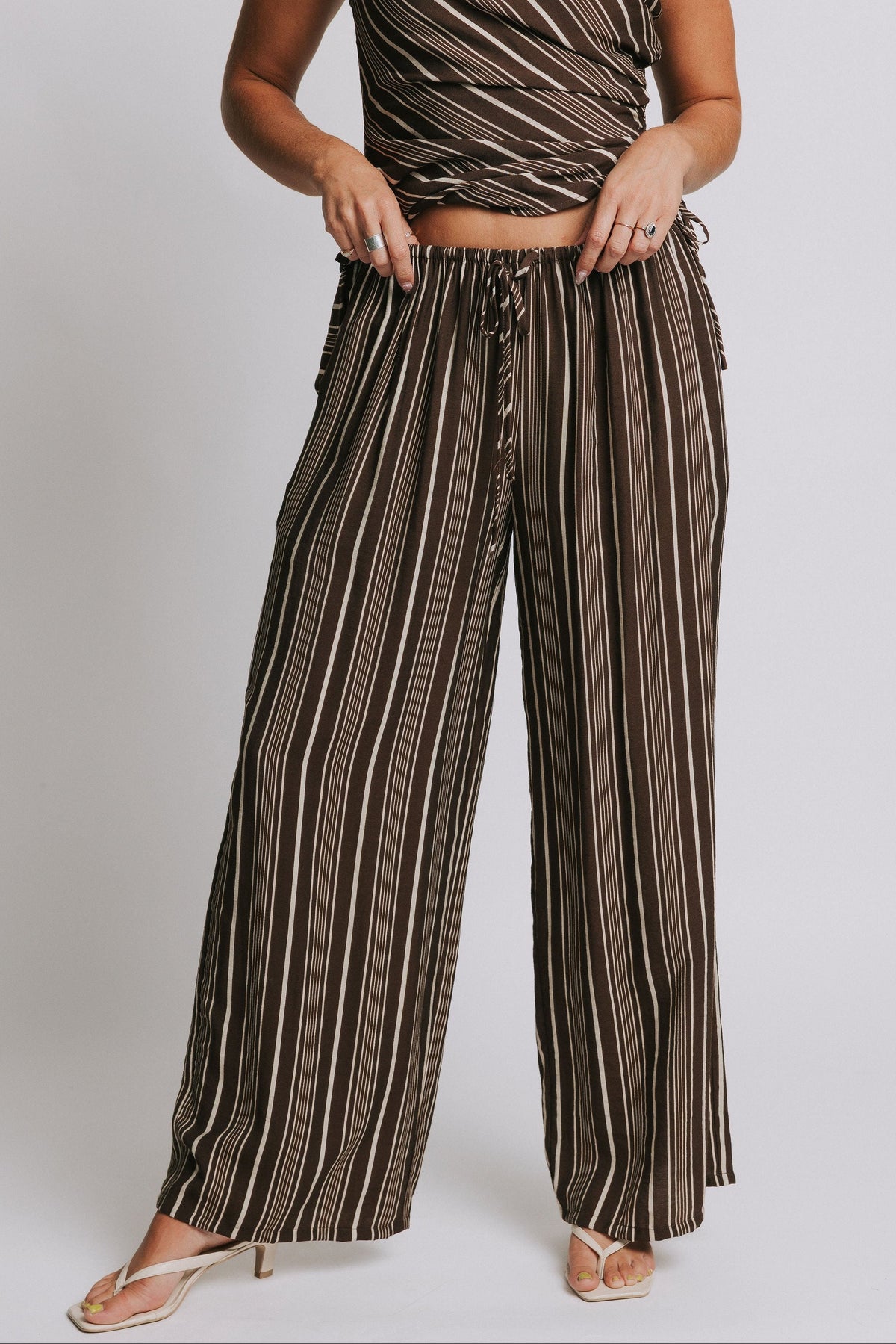 brown striped pants