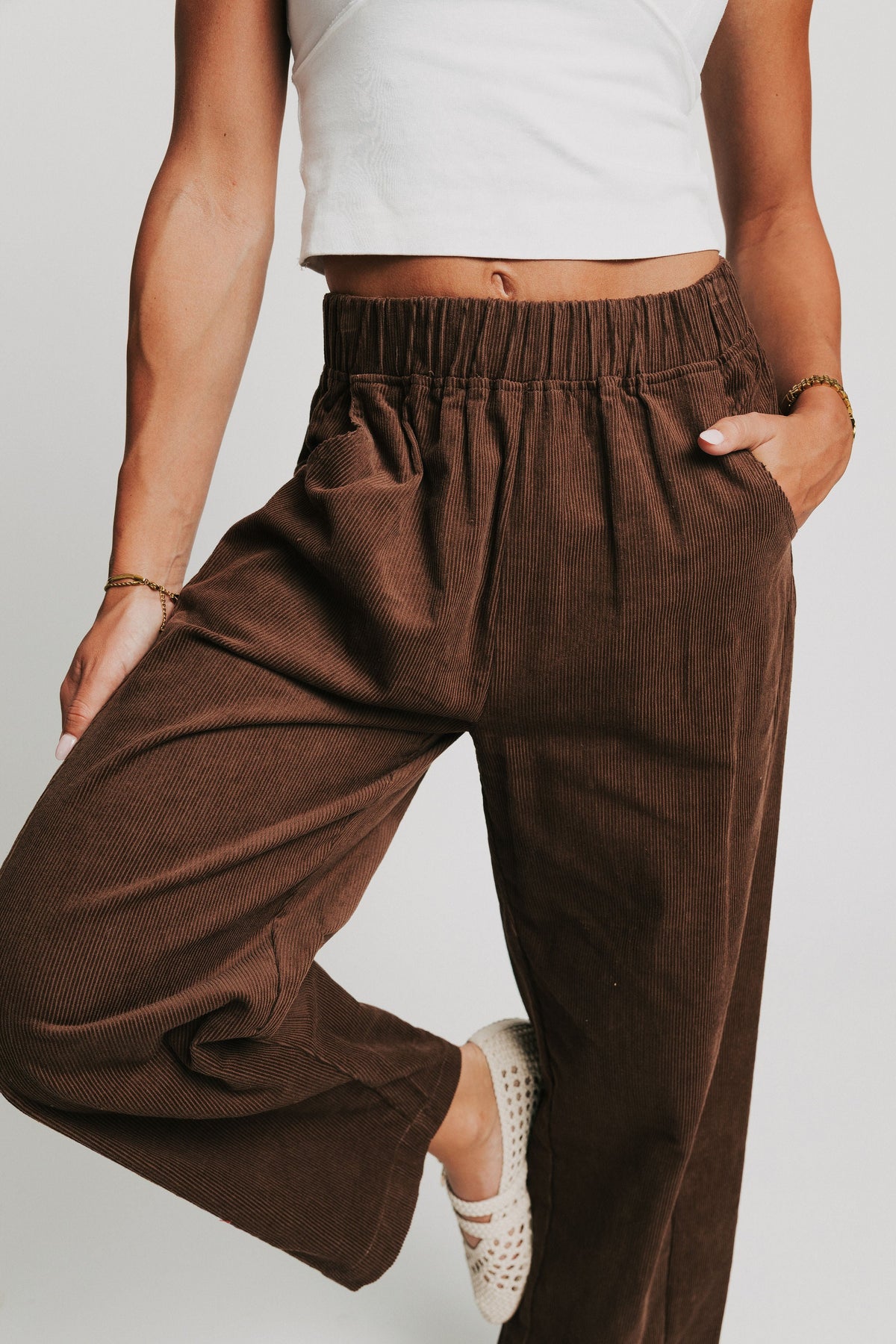 brown wide leg corduroy pants 