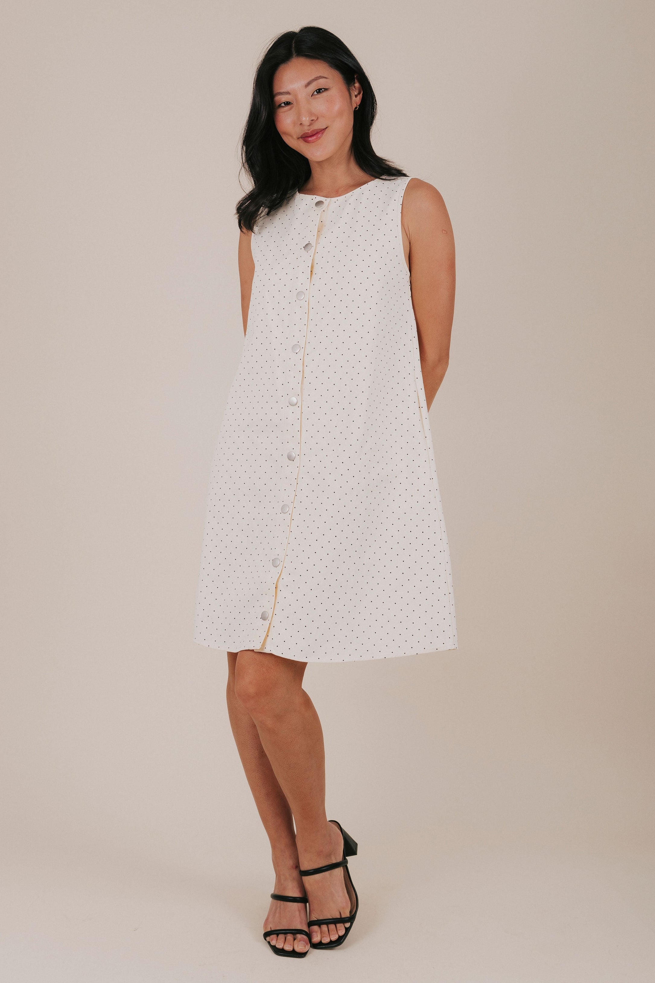 seamed knit trapeze dress Knit turtle neck trapeze dress – Maison Fifi main image 0