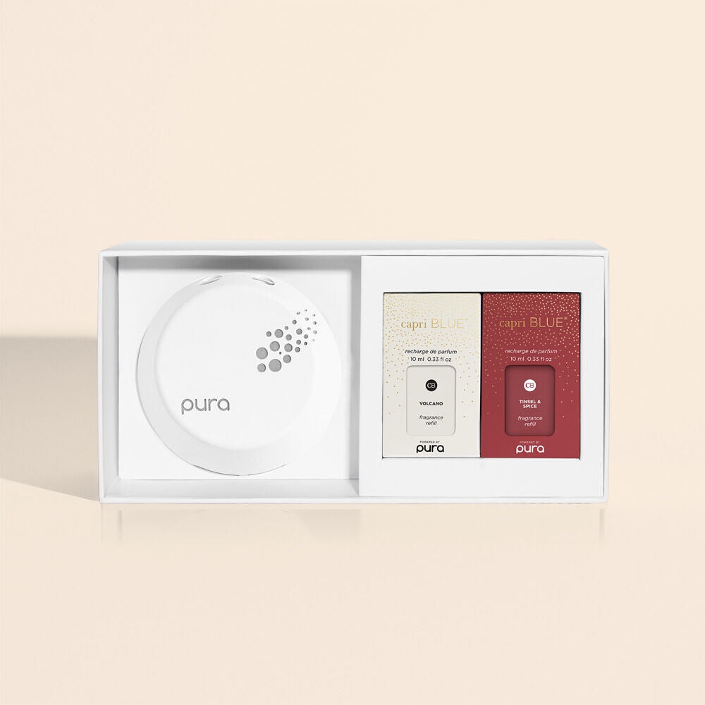 CAPRI BLUE - CB + Pura Smart Home Diffuser Kit, Tinsel & Spice & Volcano 