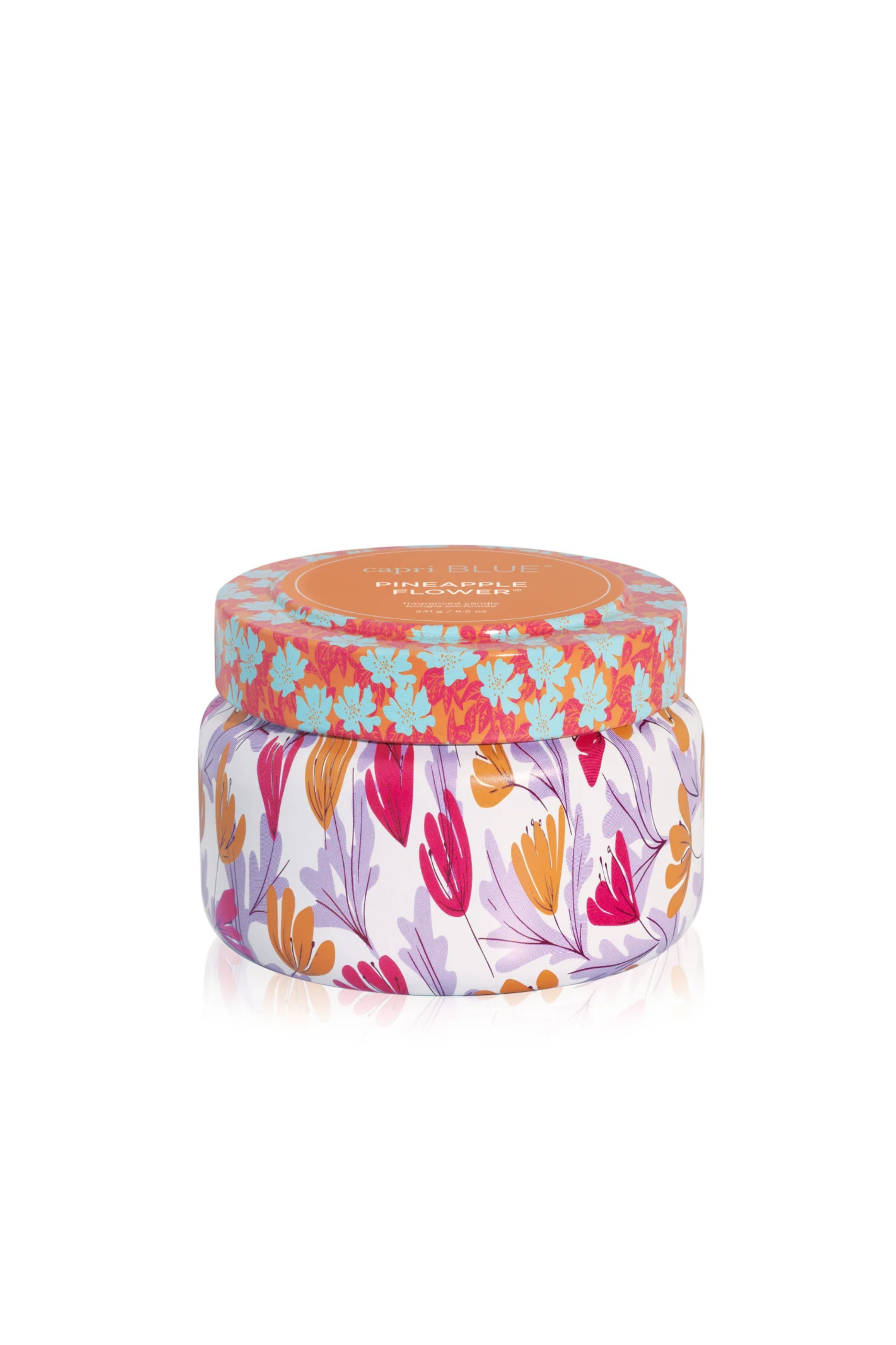 CAPRI BLUE - Pineapple Flower Pattern Play Travel Tin, 8.5 oz
