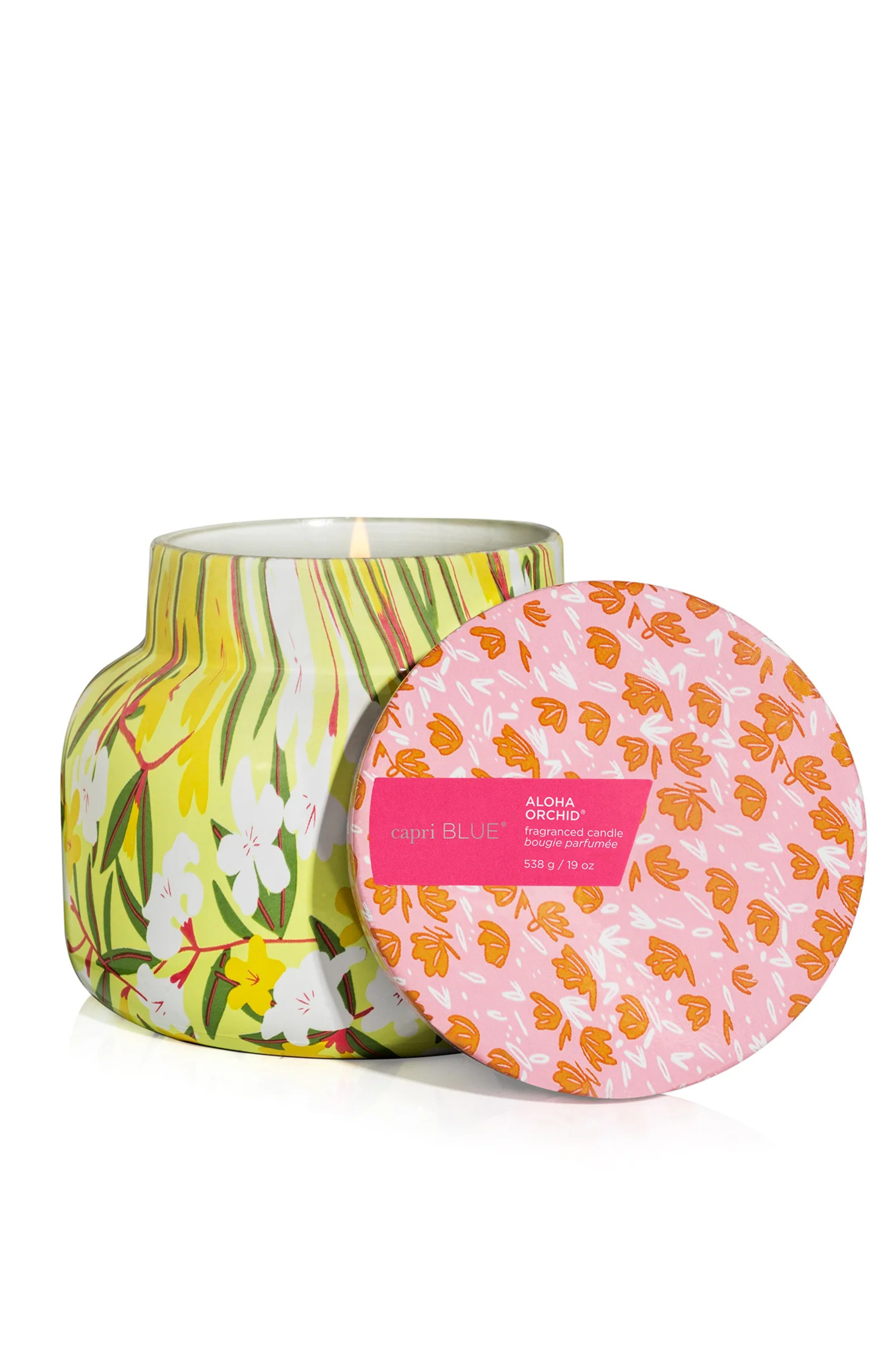 CAPRI BLUE - Aloha Orchid Pattern Play Signature Jar, 19 oz