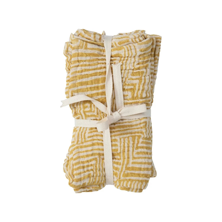 Cotton Napkins with Kuba Cloth Pattern 