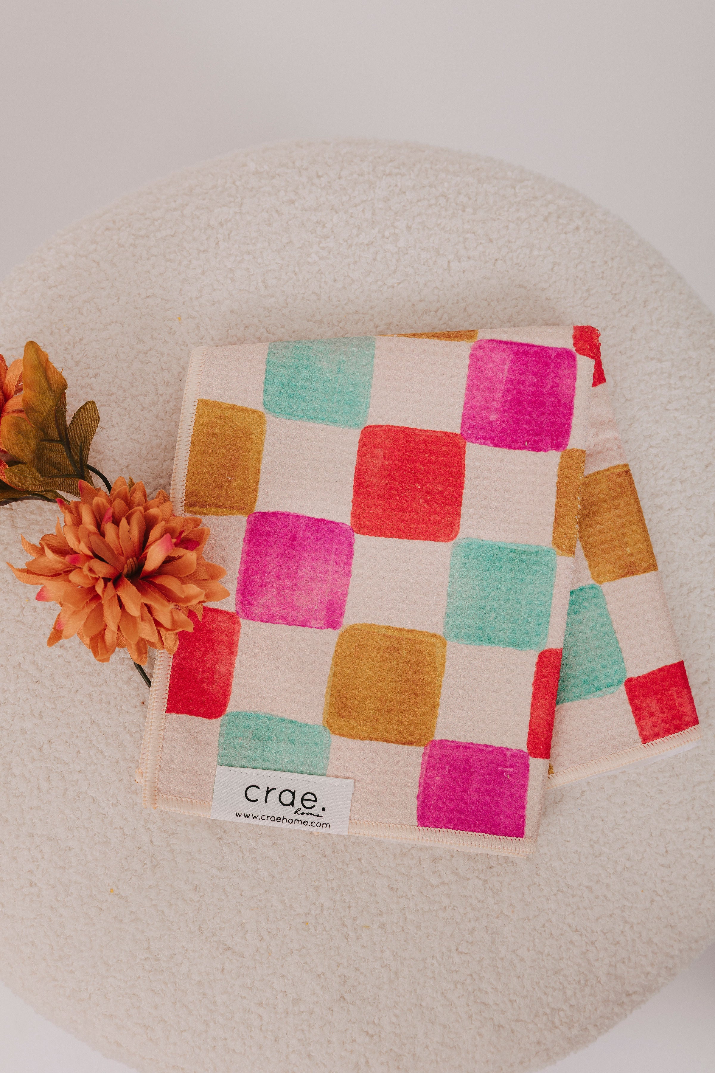 crae home towels modern checker print