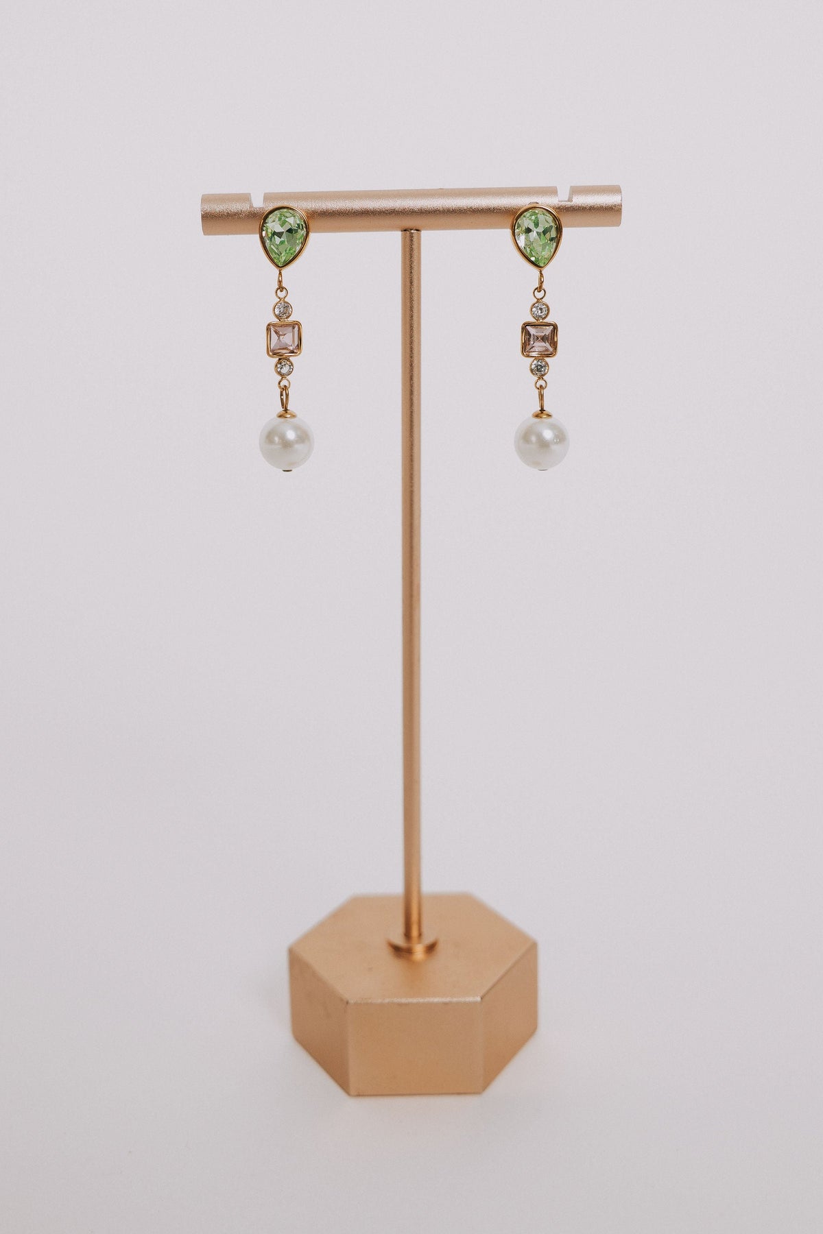 crystal tiered earrings 