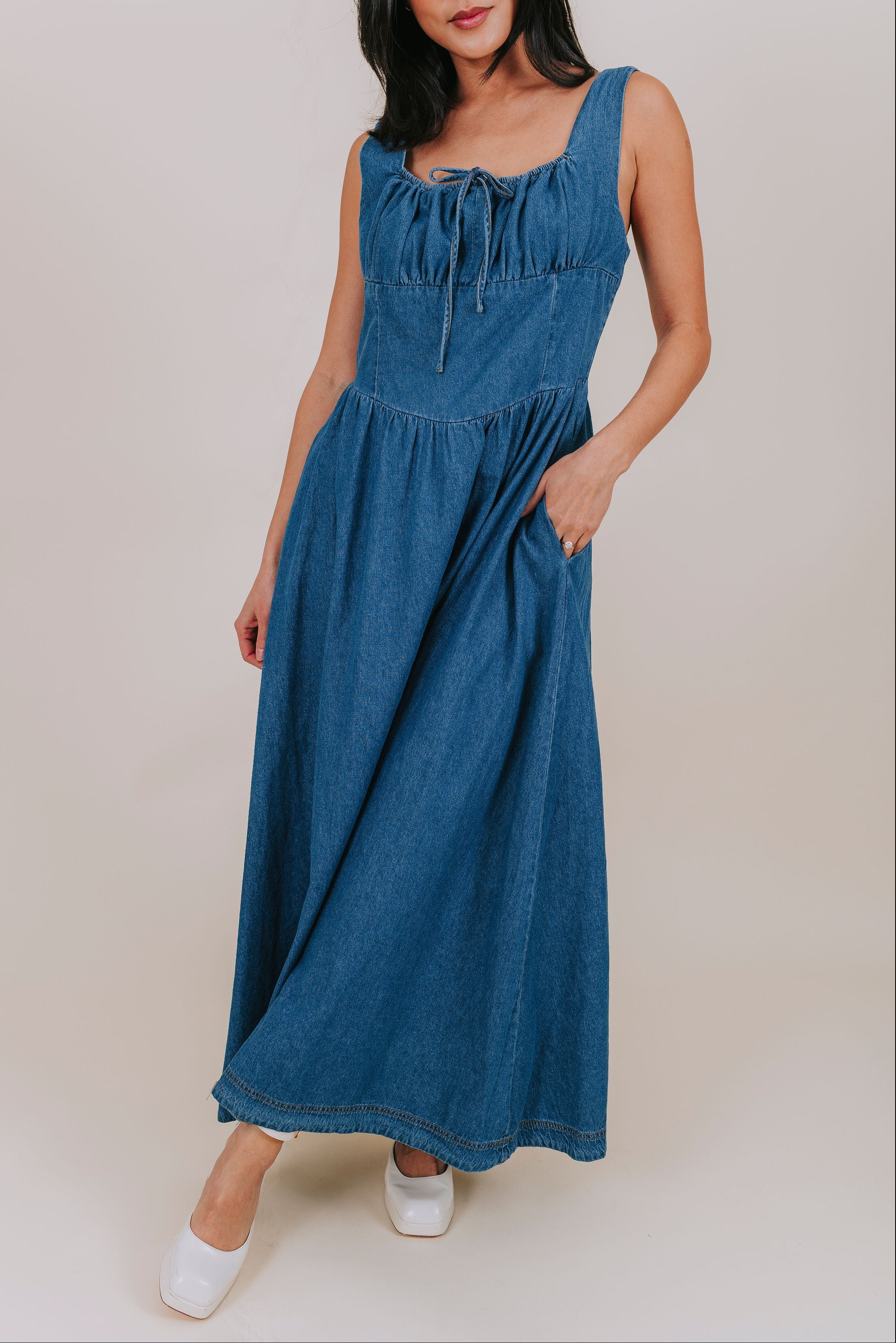 white christmas dresses Aline Denim Dress main image 1