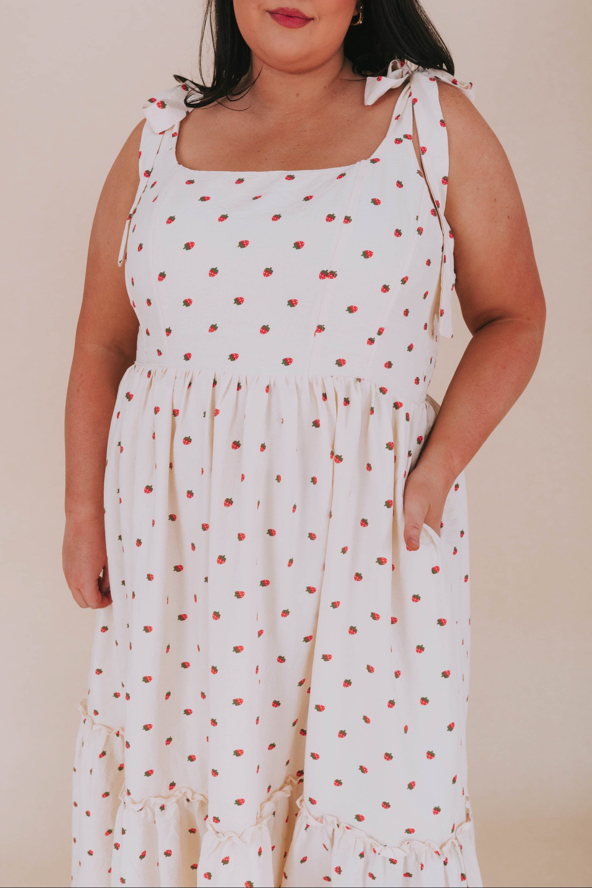 Plus Size - Strawberry Kisses Dress 1x / Clean Ivory Plus Size - Strawberry Kisses Dress 1x / Clean Ivory