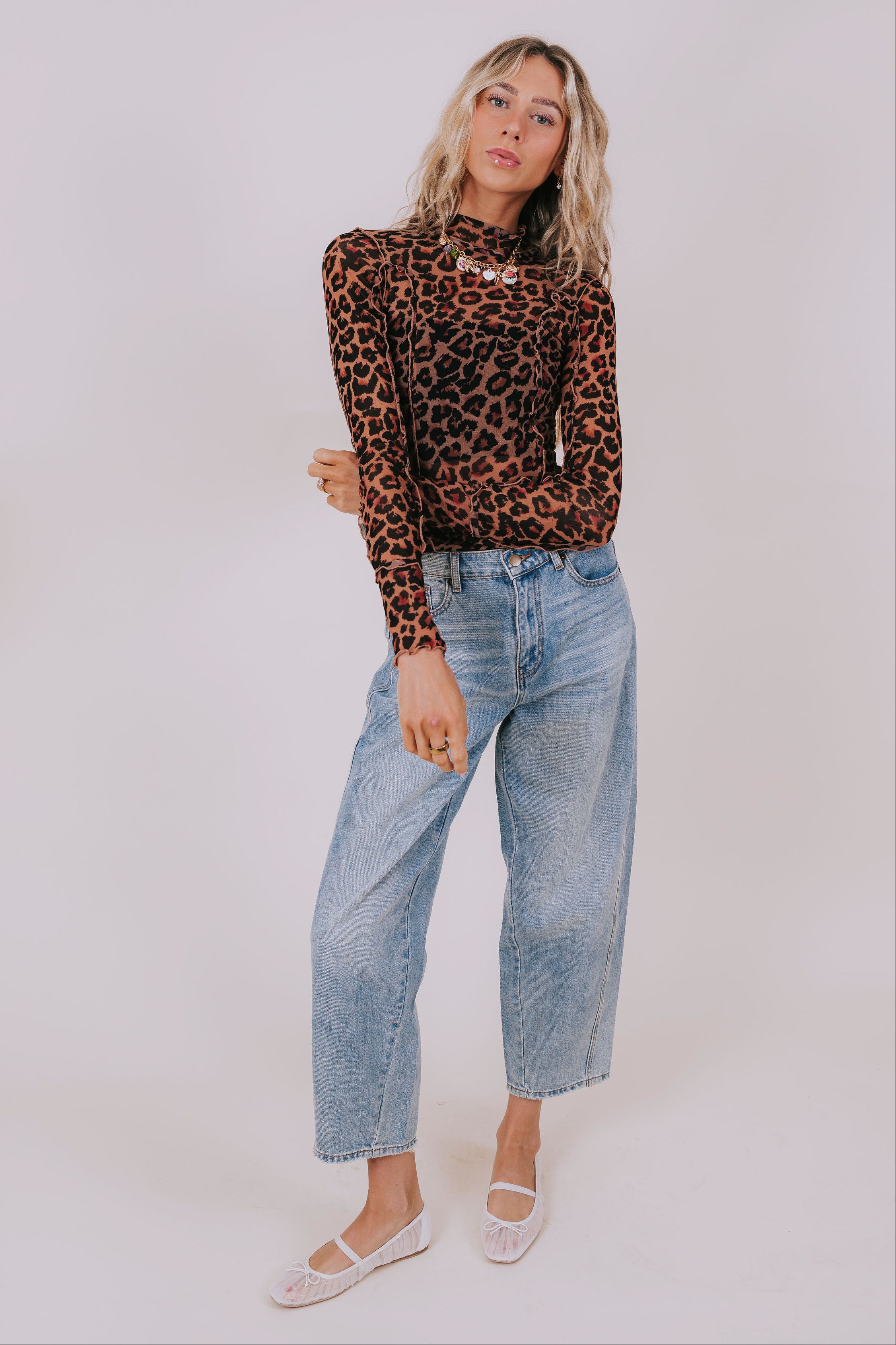 FREE PEOPLE - Charlie Printed Mesh Top