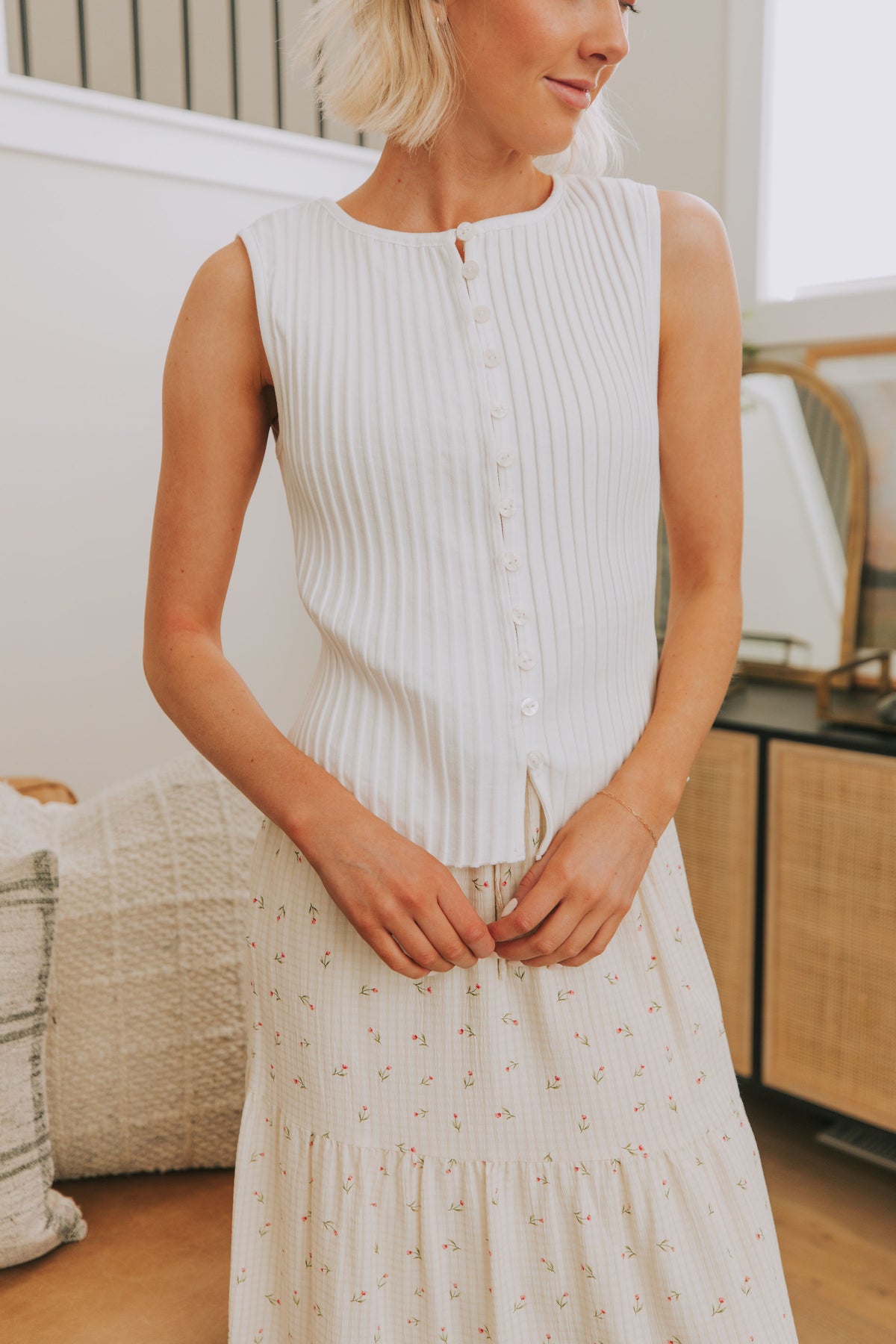 FREE PEOPLE - Tilly Vest by Free People in Ivory