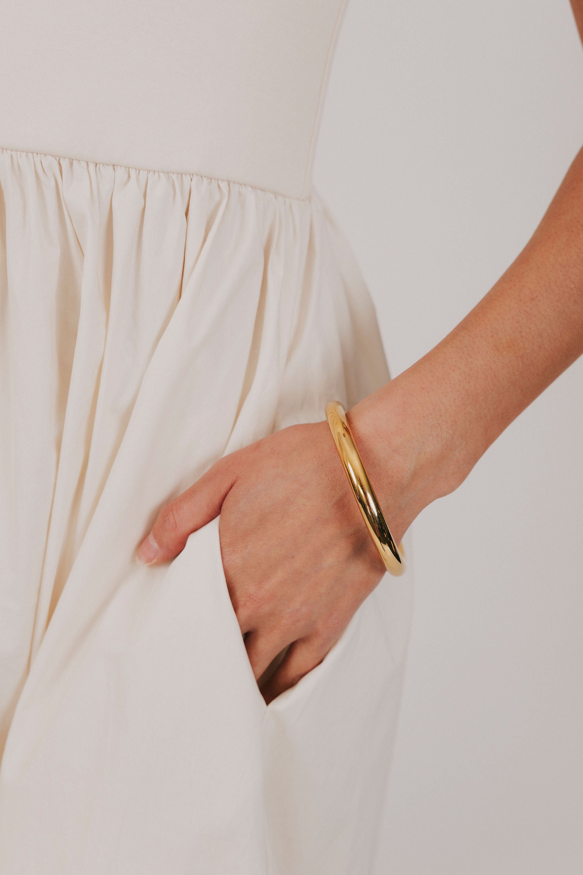 gold plated bangle bracelet with stainless steel 