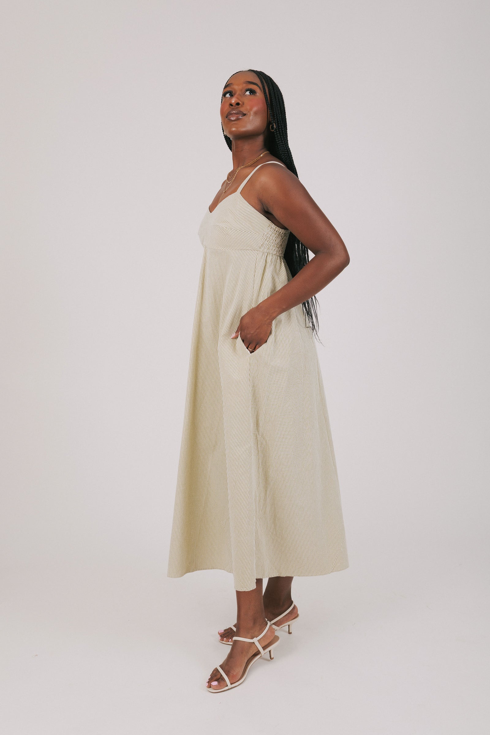 amalfi coast dress Amalfi Coast Striped Midi Dress