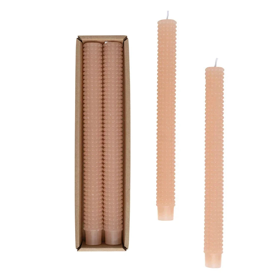 Hobnail Taper Candles, Unscented, Set of 2 