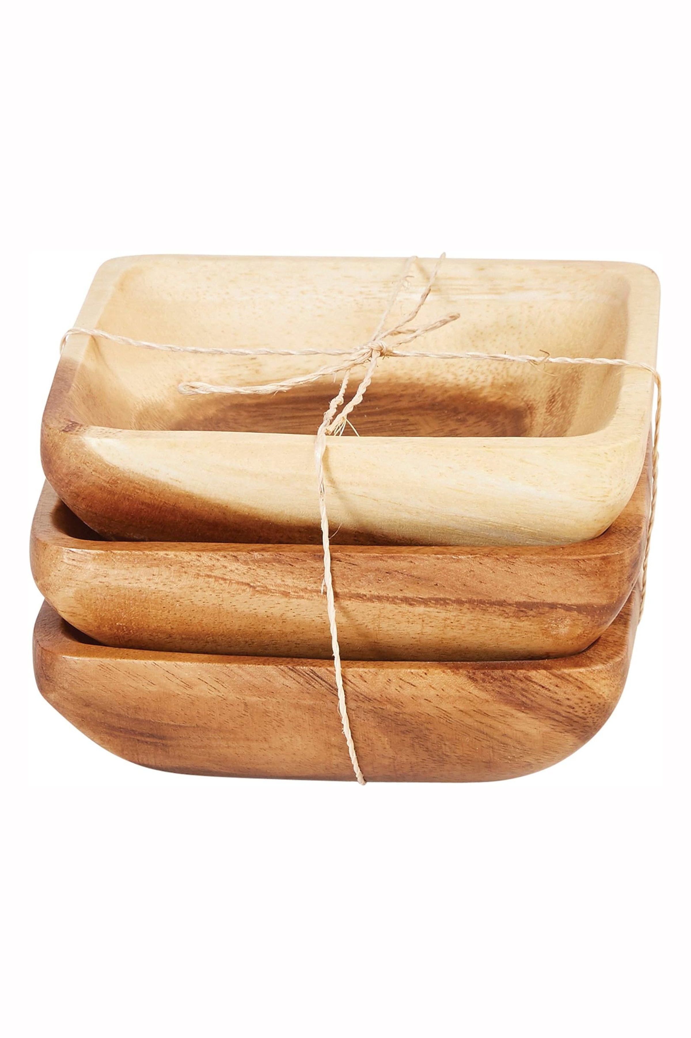 Acacia Wood Bowls Set Of 3 
