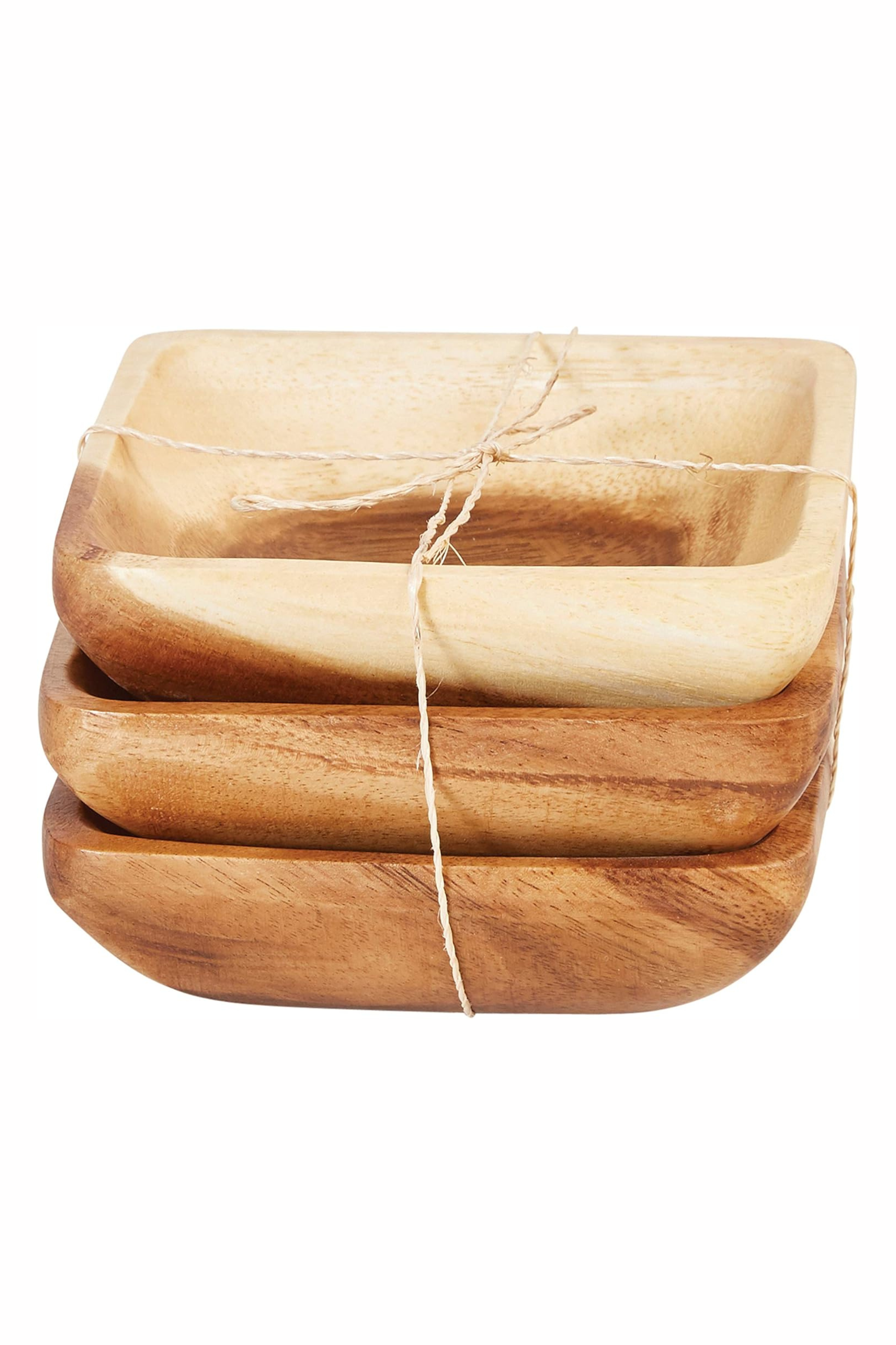 Acacia Wood Bowls Set Of 3