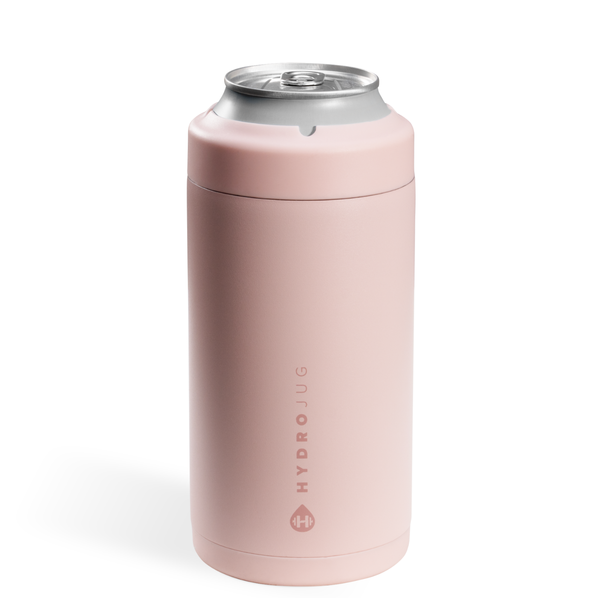 Pink HydroJug can cooler for 16oz cans with screw on top 