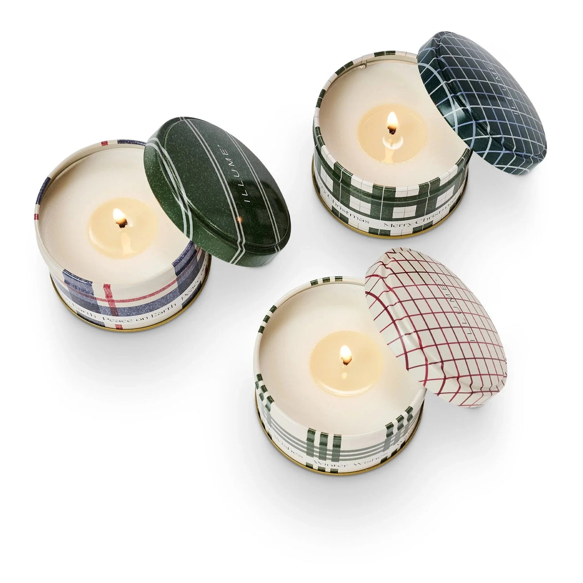ILLUME - Balsam & Cedar Noble Holiday Candle Tin Trio Gift Set 