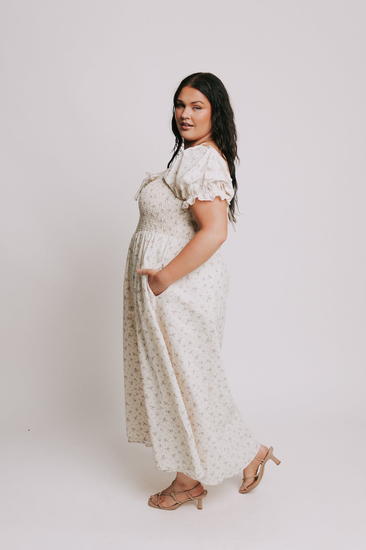 ivory eyelet dress PLUS SIZE Casual elegance dress