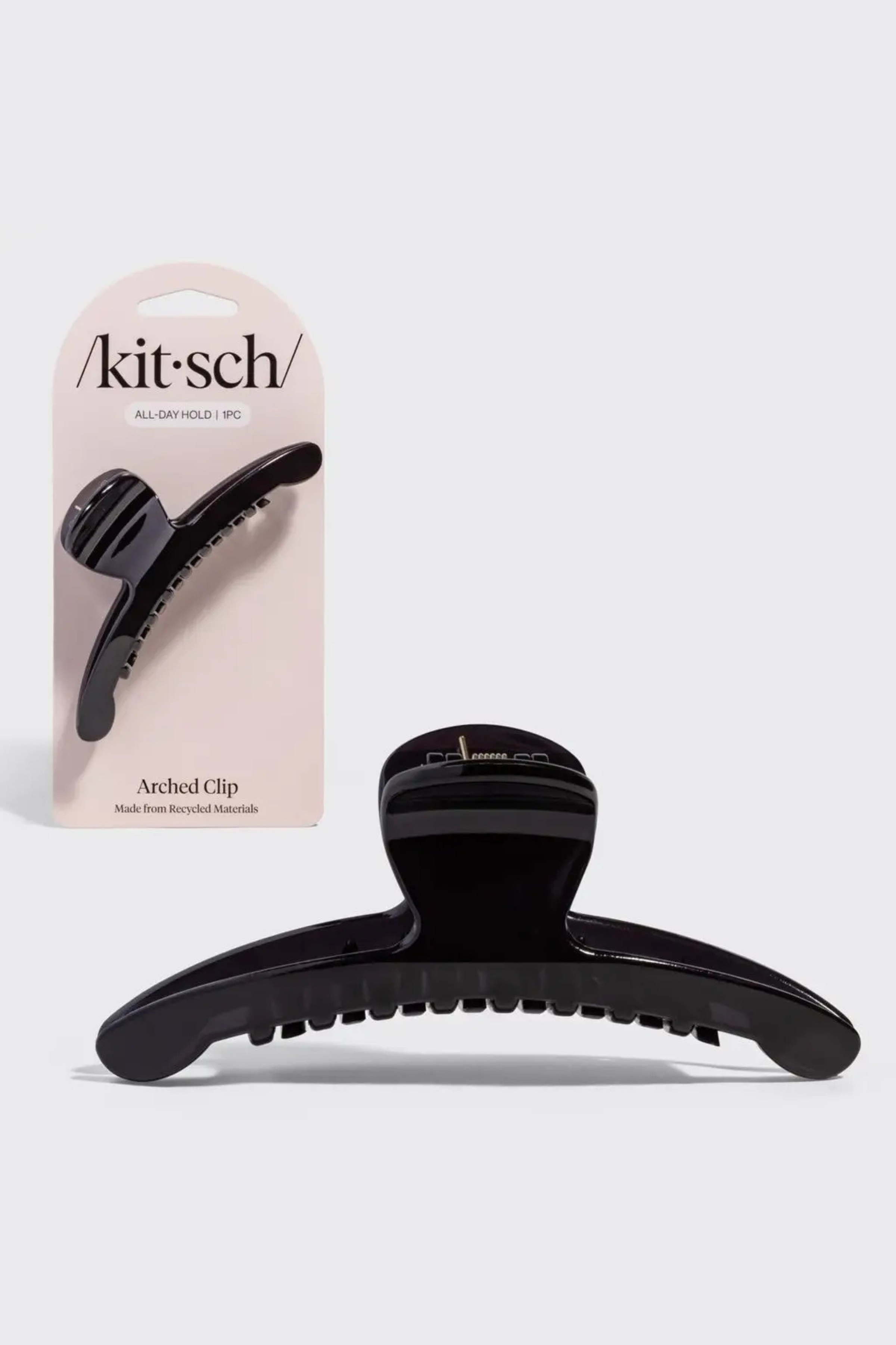 KITSCH - Recycled Plastic Large Arched Clip - Black