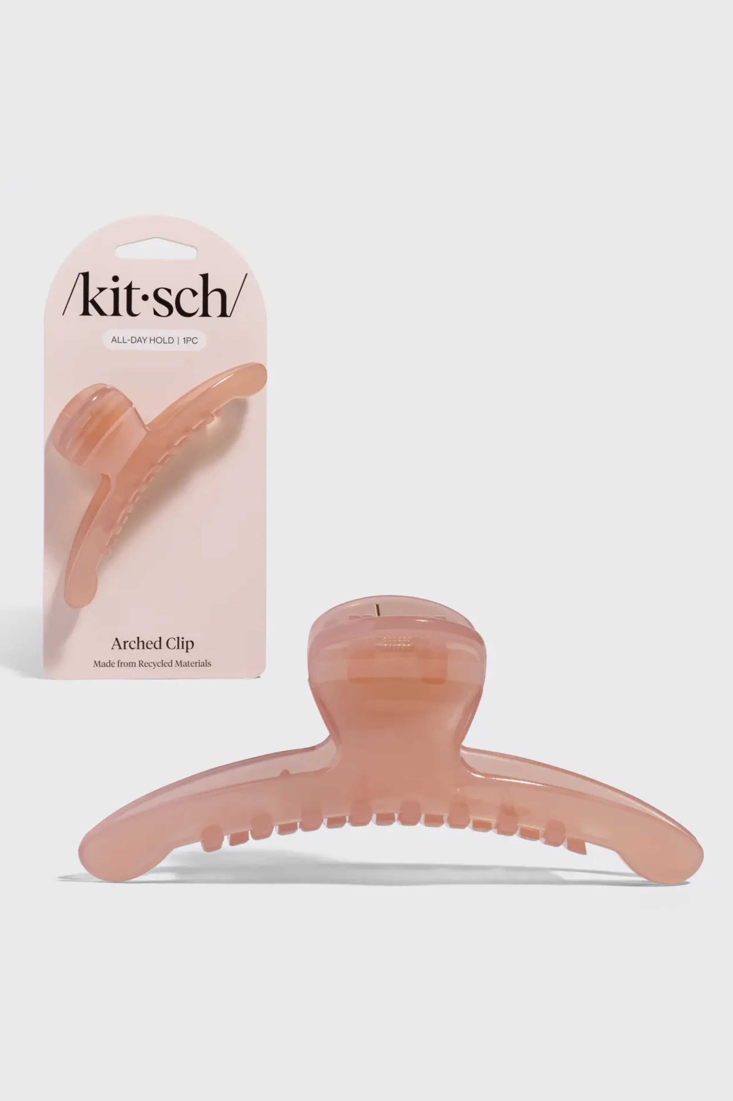 KITSCH - Recycled Plastic Large Arched Clip - Soft Pink