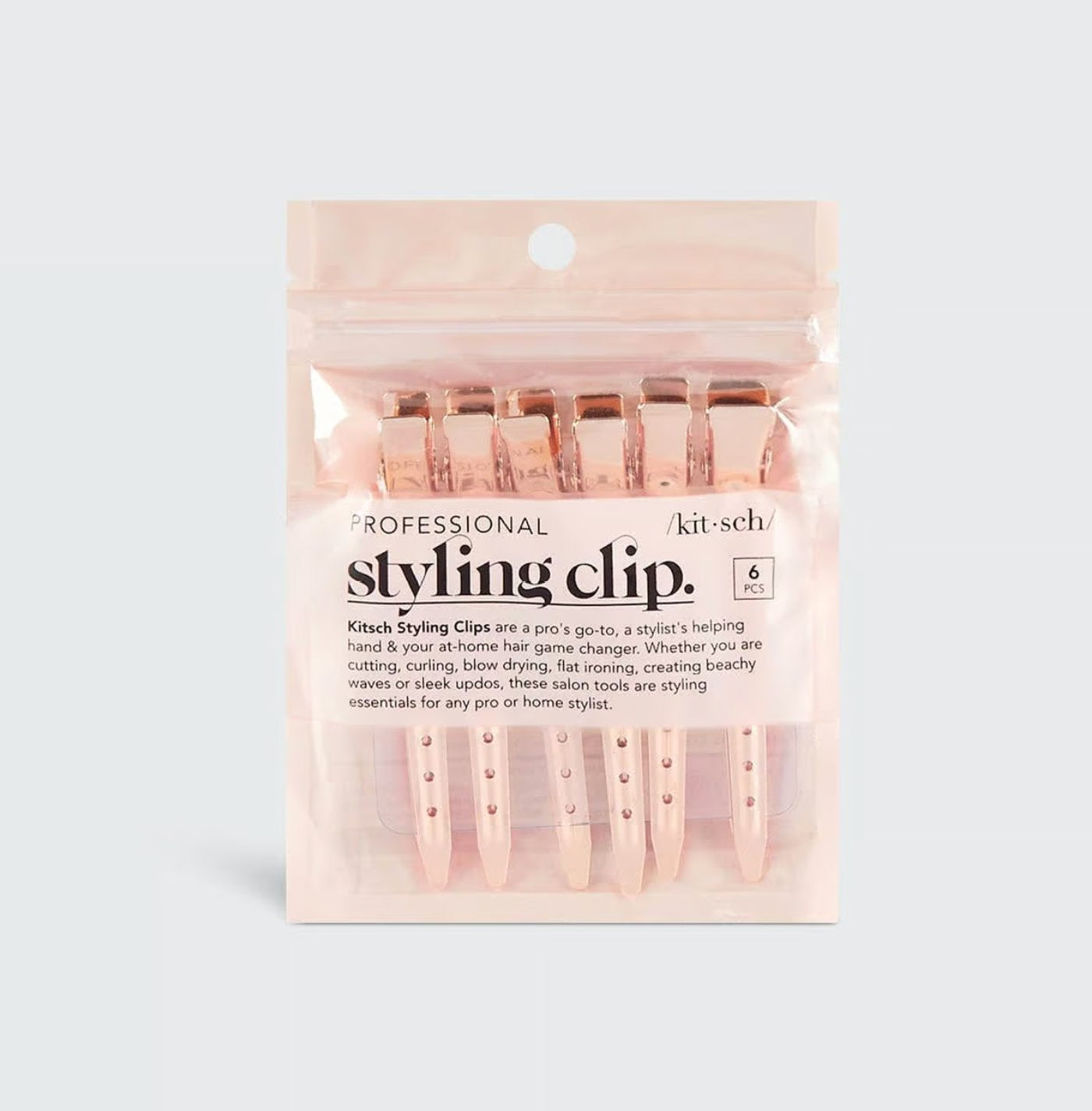 KITSCH - Styling Hair Clips 6pc - Rose Gold 