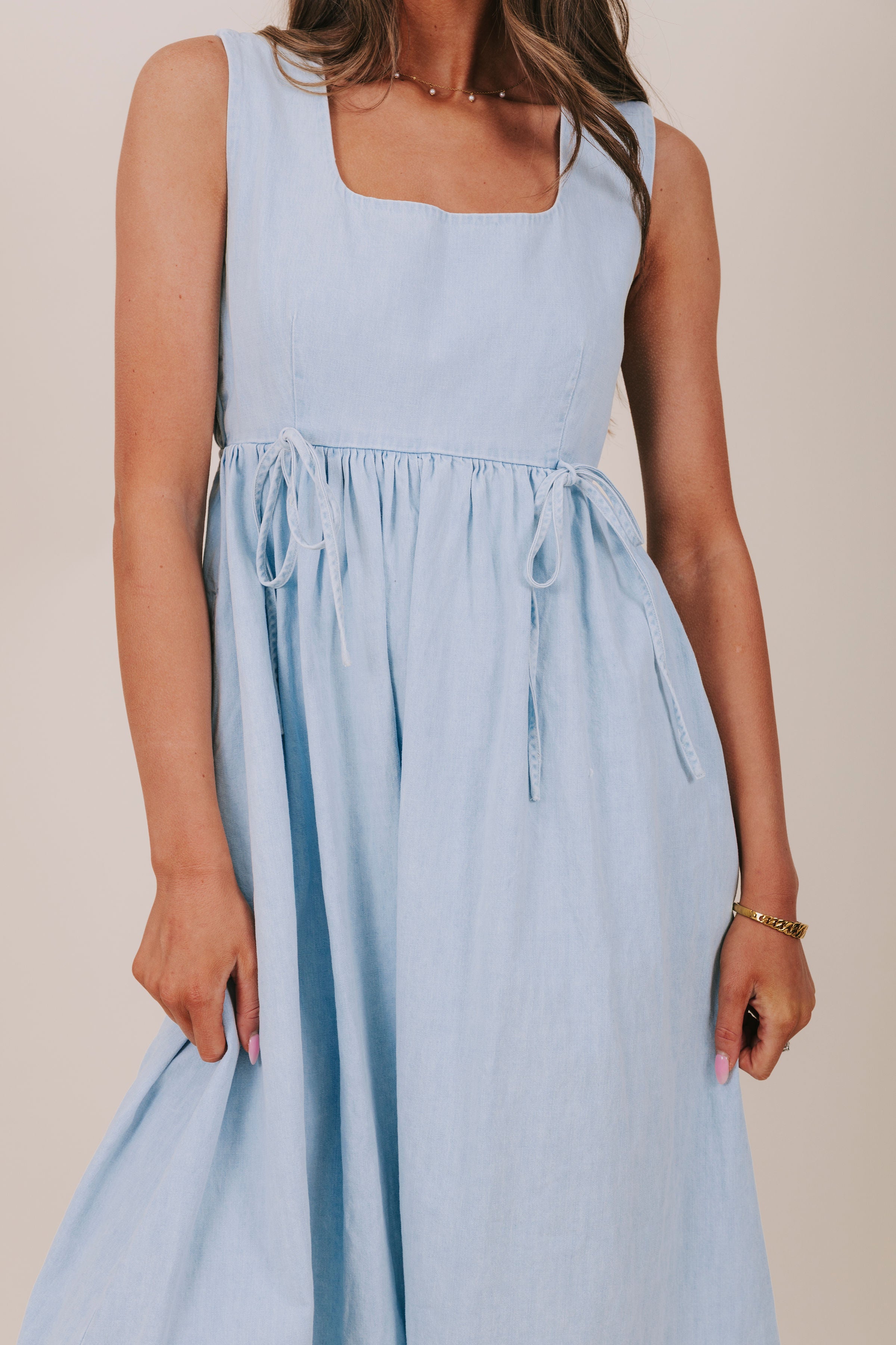 denim bow dress She's The Painter Color:Venetian Navy res--color--purple hand wash cold Size How To Crochet The