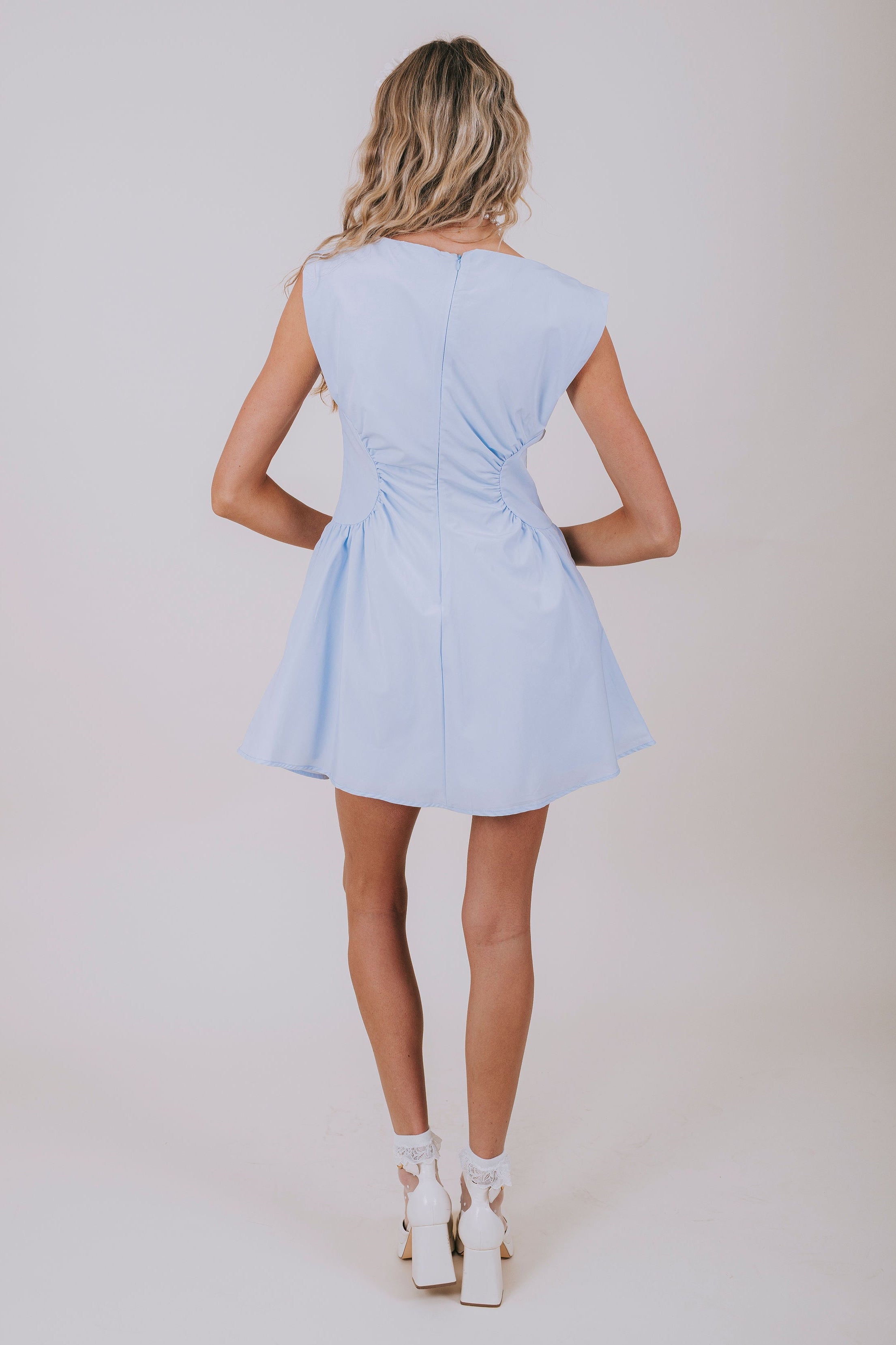 skies are blue dress blue: sweet floral mini From Skies Are Blue Nicole Scalloped Hem Eyelet Skies
