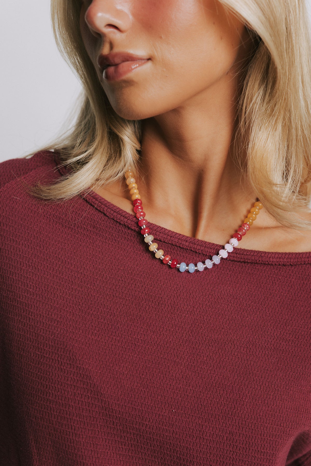 multicolored beaded necklace