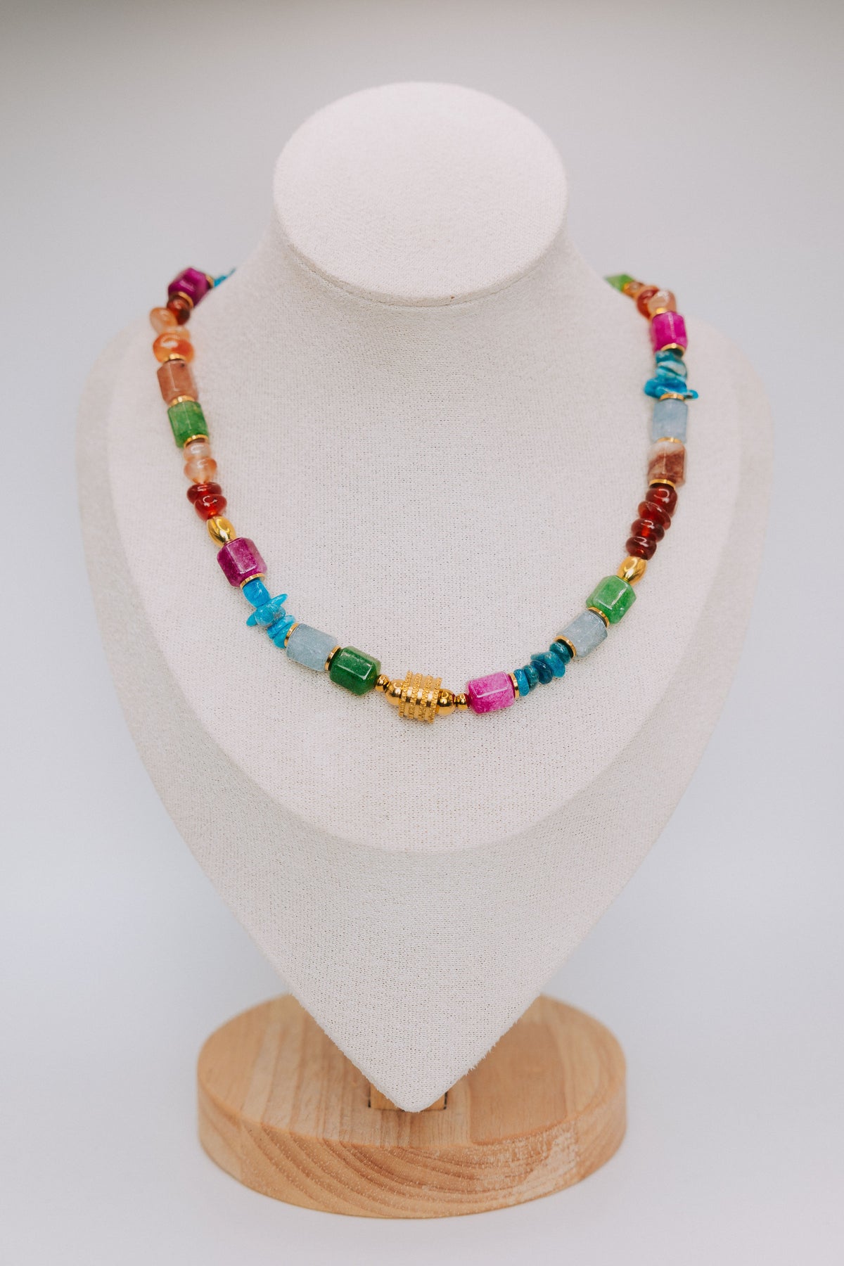 multicolored gemstone necklace