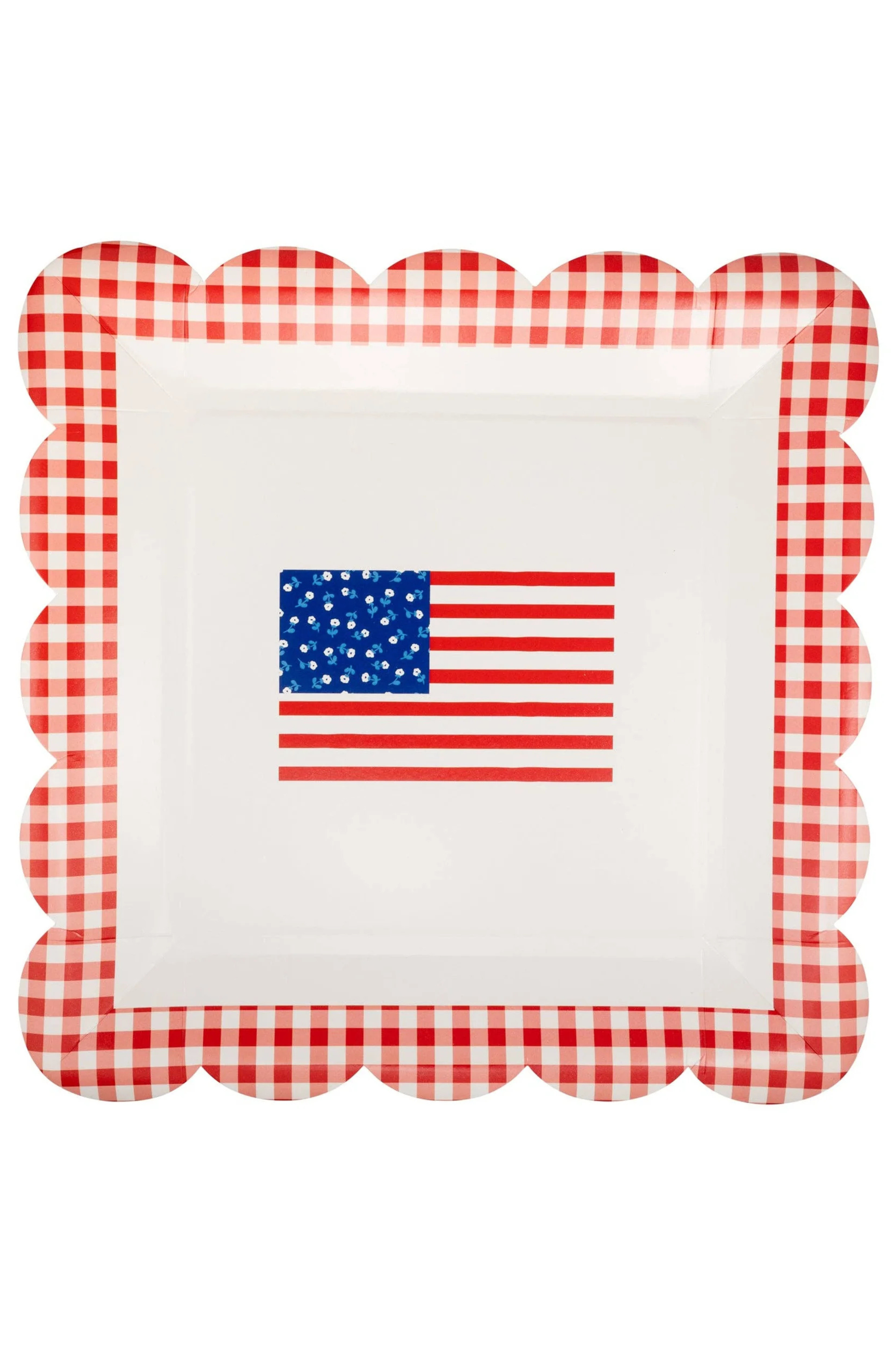 MY MIND'S EYE - Gingham Flag Paper Plate - 10"