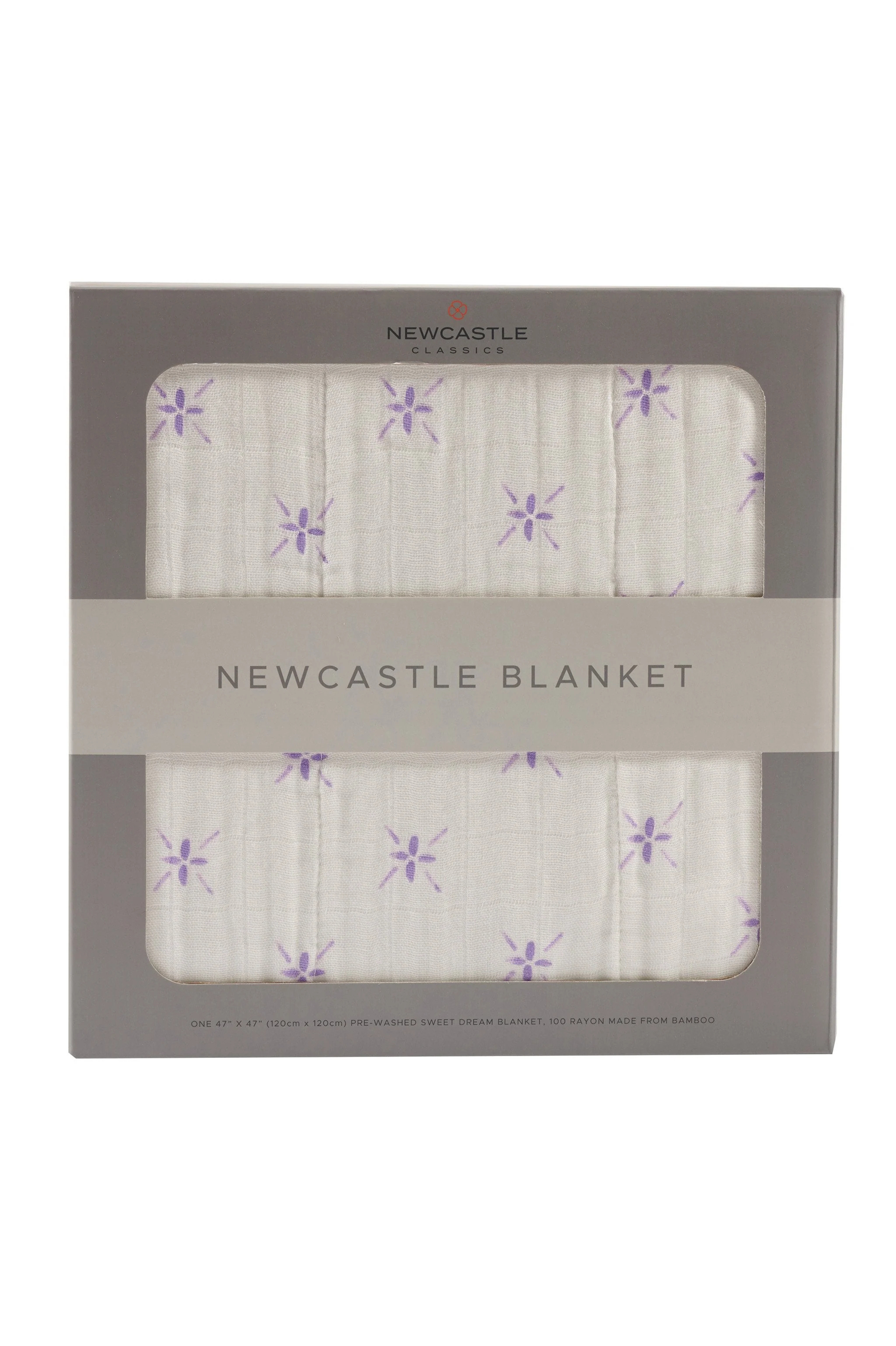 BABY - Lavender Flower And White Bamboo Muslin Blanket