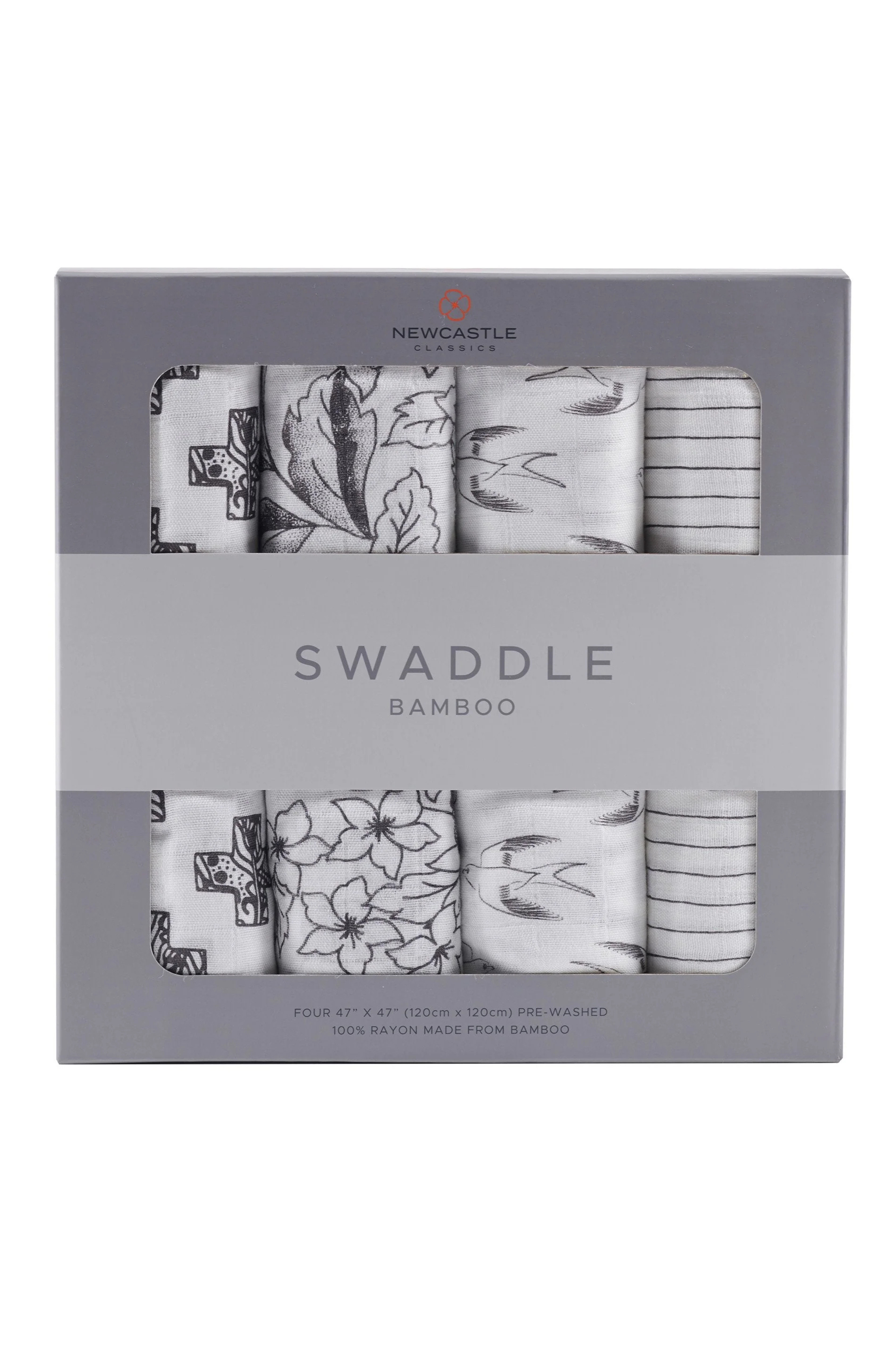 BABY - Monochrome Bamboo Muslin Swaddle 4-Pack