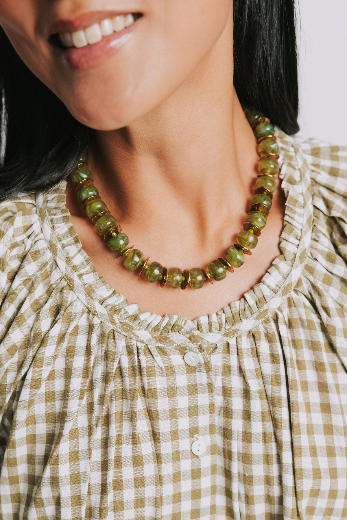 olive marble necklace