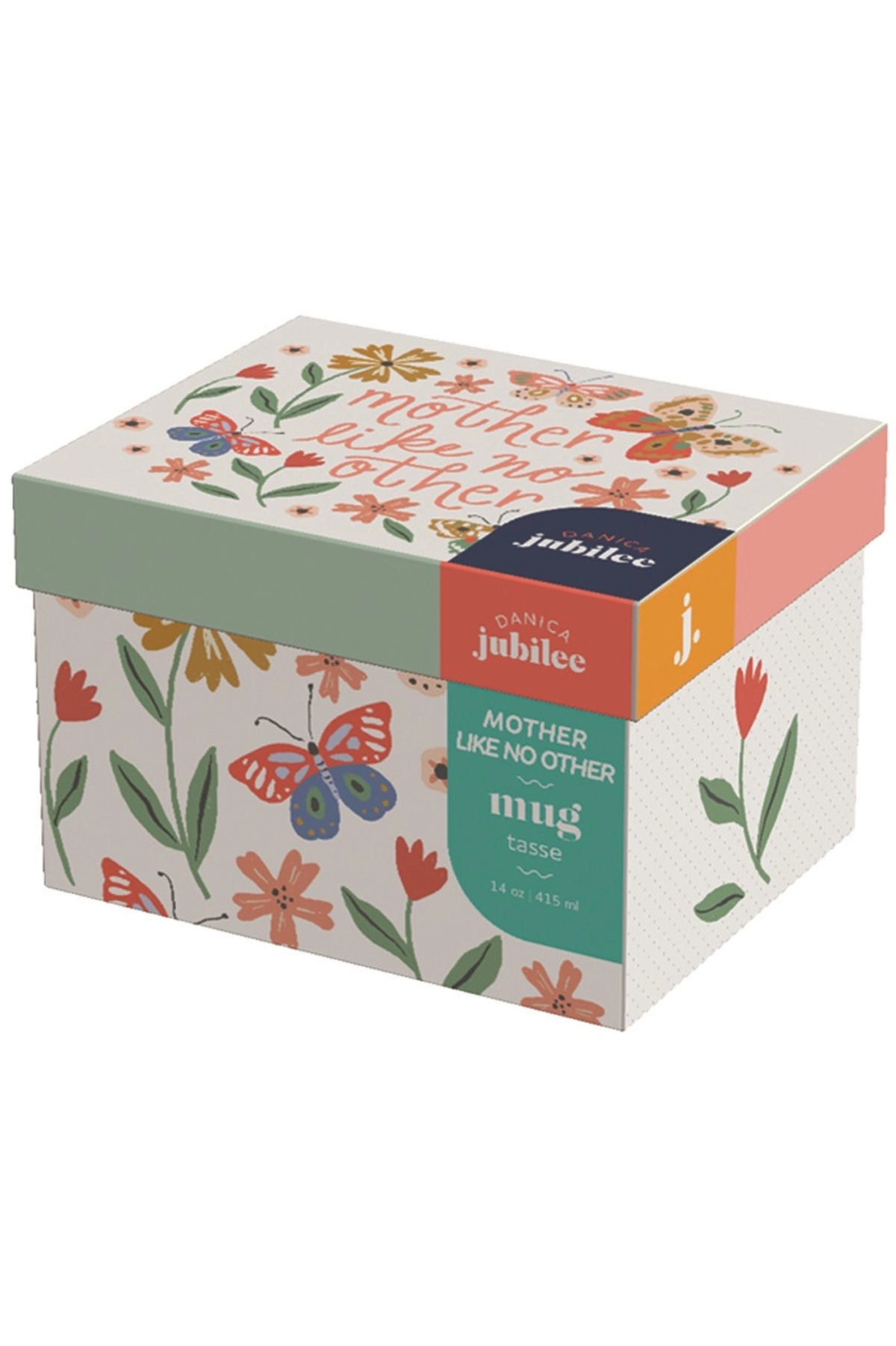 Mug box with flowers and butterflies 