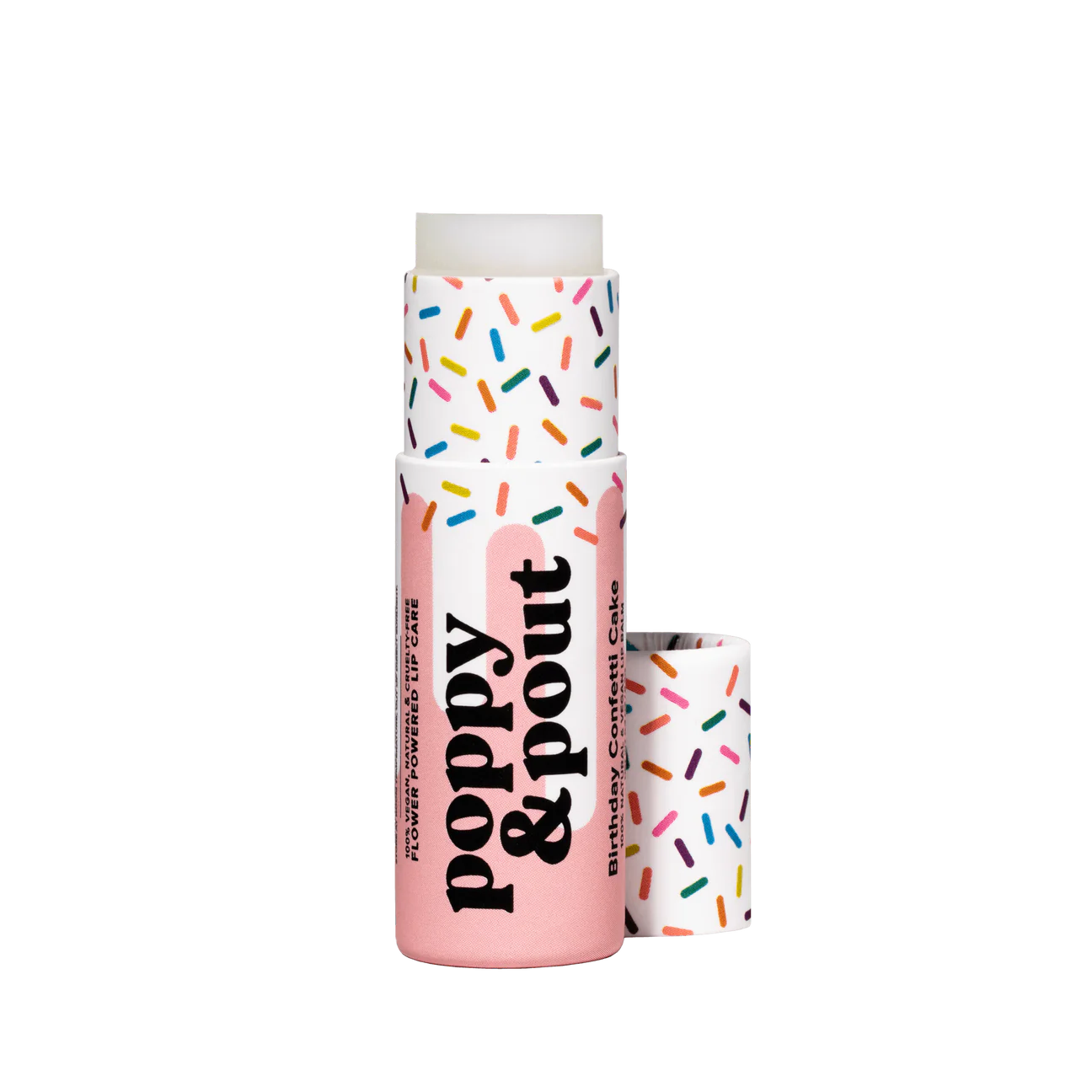 Poppy + Pout Lip Balm - "Birthday Confetti Cake" Pink, Vegan