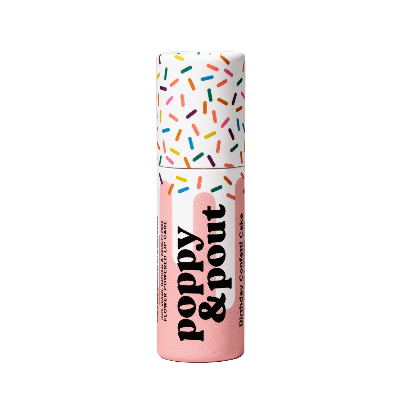 Poppy + Pout Lip Balm - "Birthday Confetti Cake" Pink, Vegan
