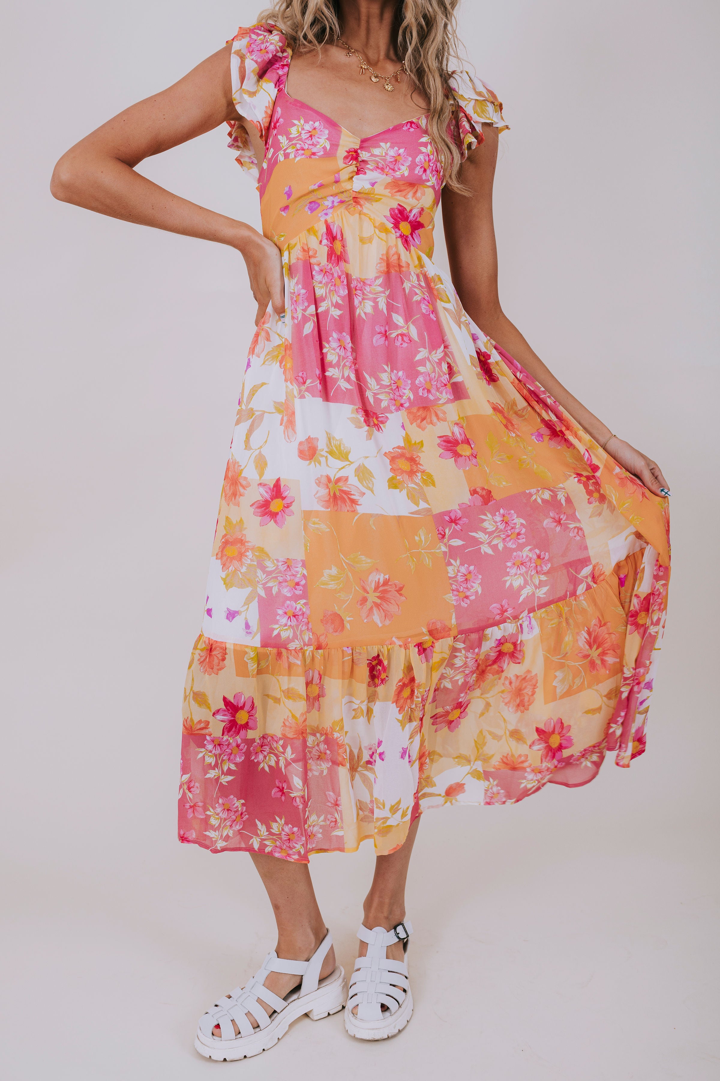 open lace back dress Love In The Summer Maxi Dress Pink main image 0