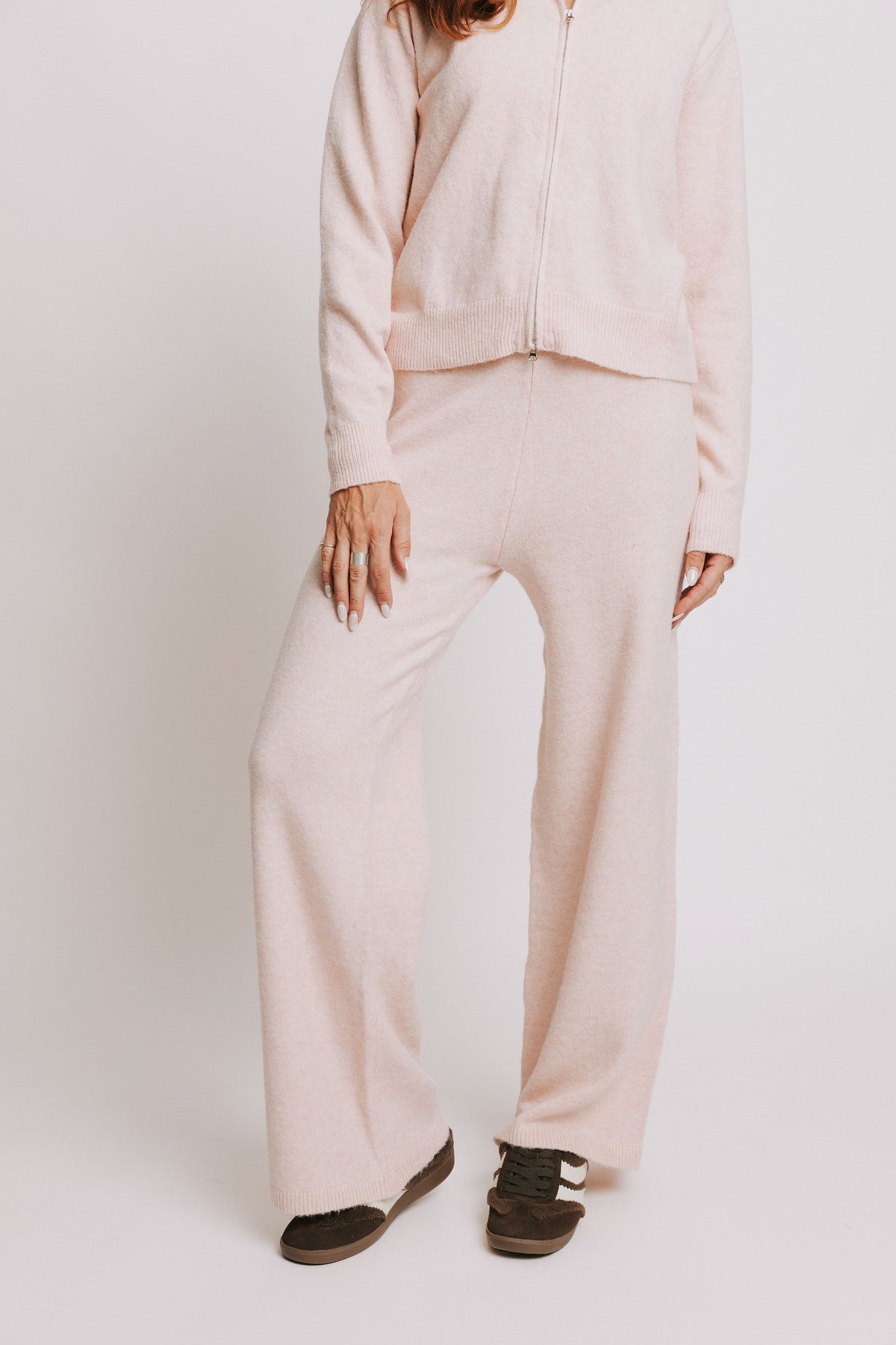 pink sweater style lounge pants 