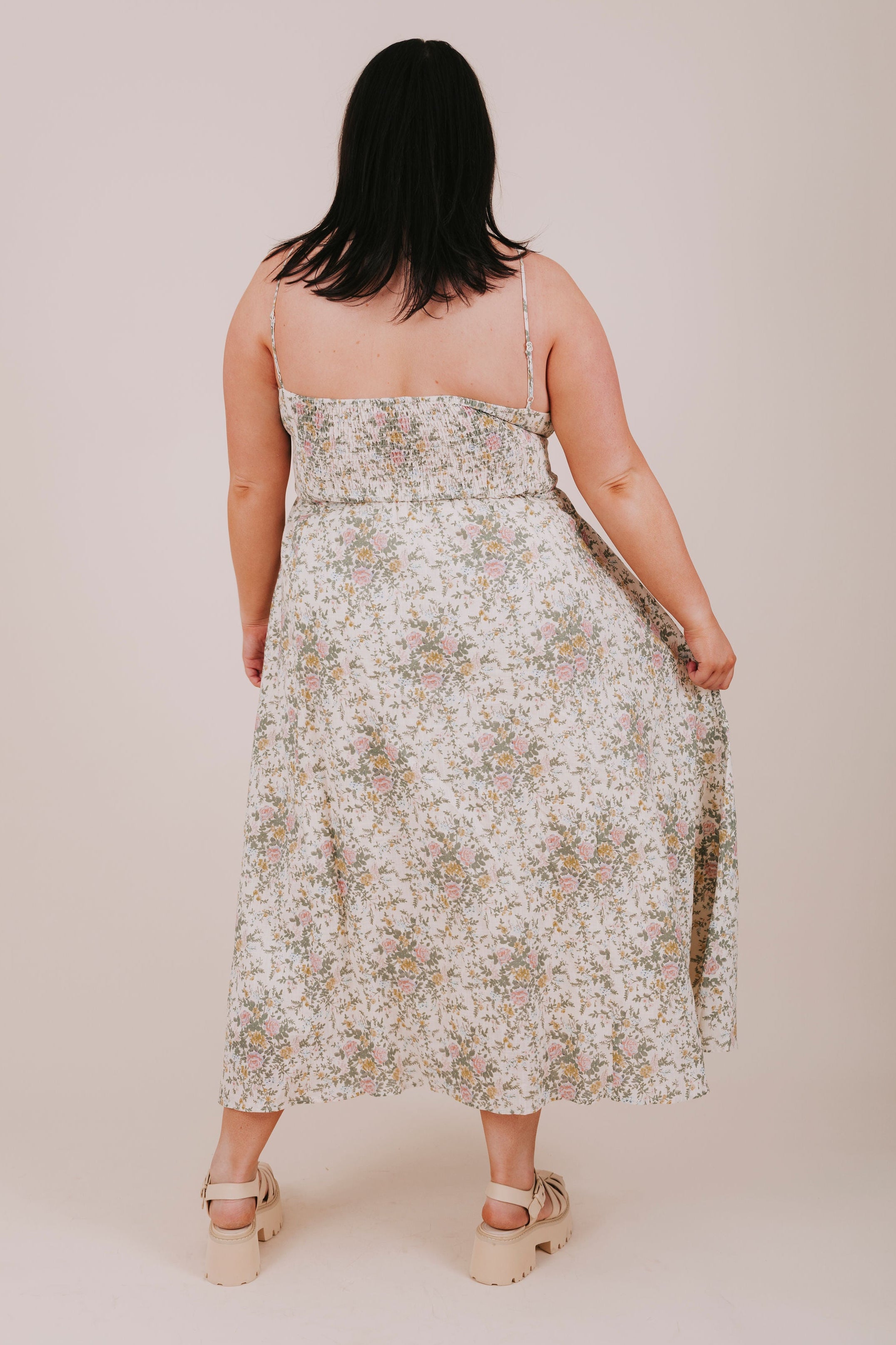 spaghetti strap floral dress midi INCLUSIVE SIZING