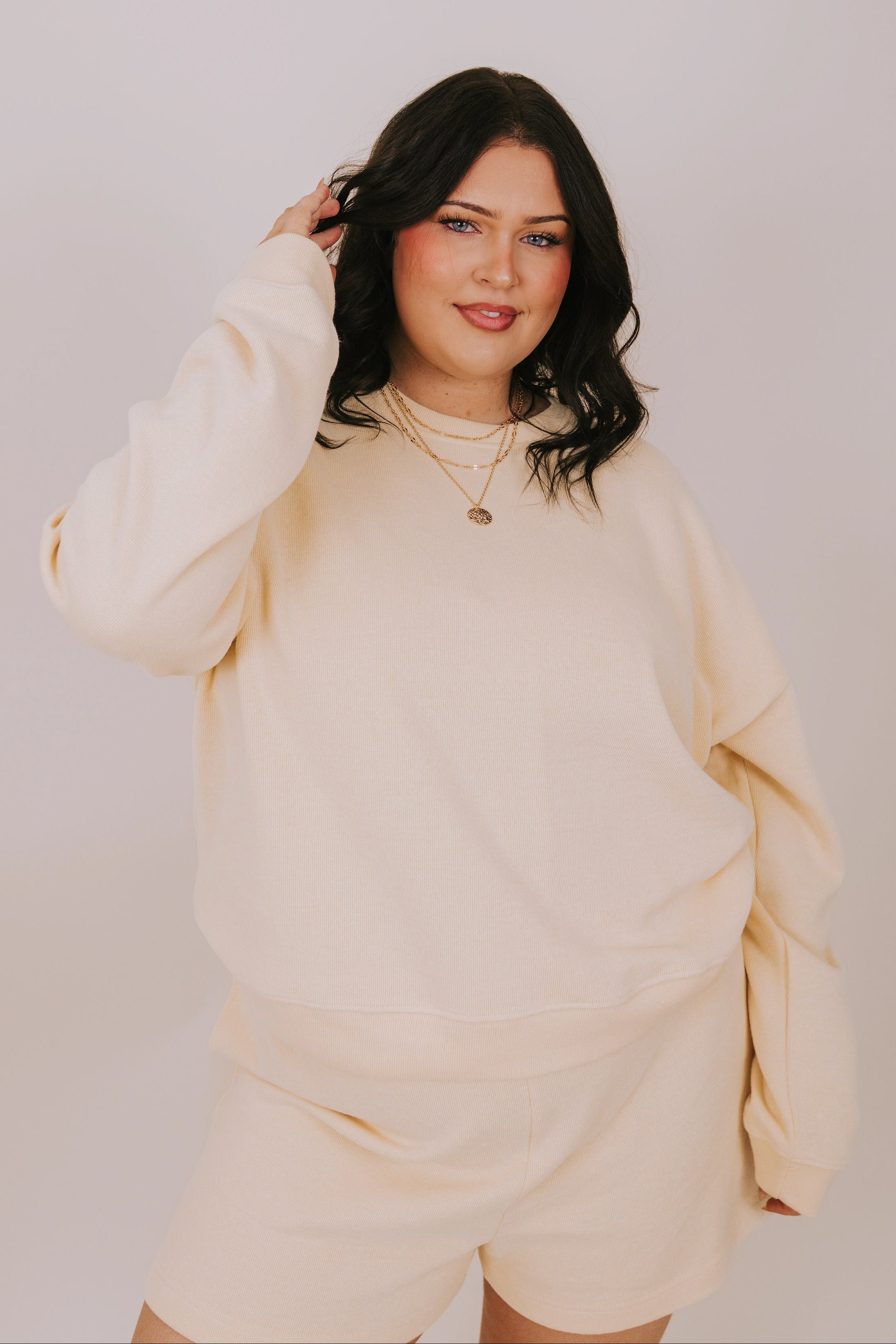 plus size yellow sweatshirt front