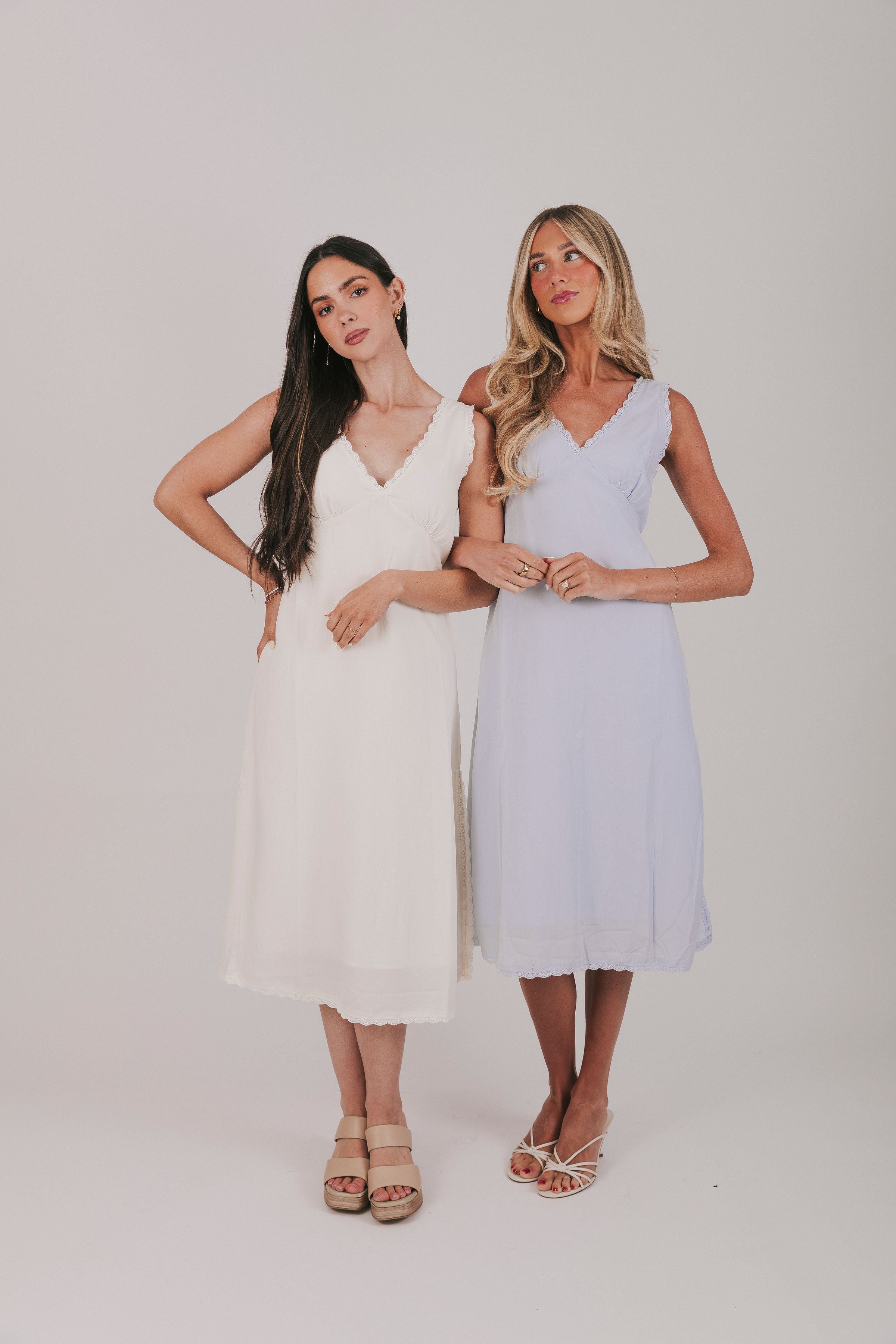 off white and blue combination dress Blue White Dress