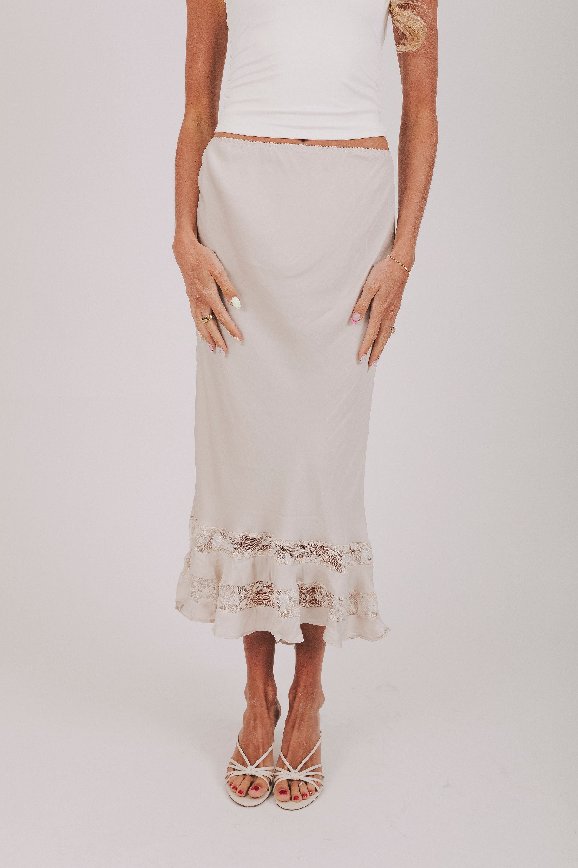 slip skirt with lace detail 