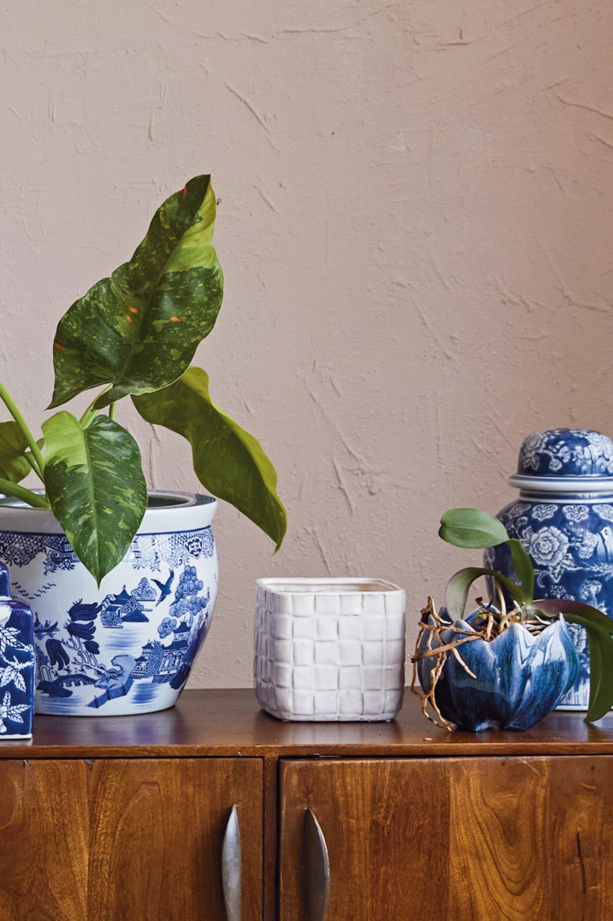 Stoneware Woven Planter
