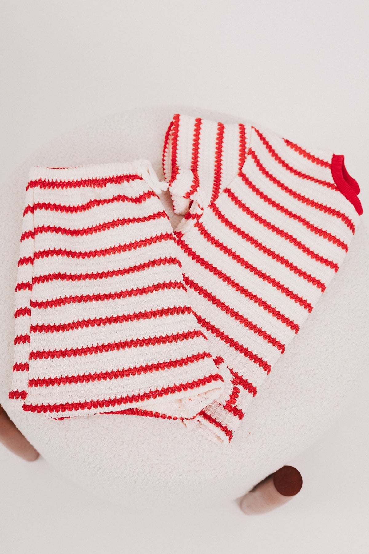 striped baby set red