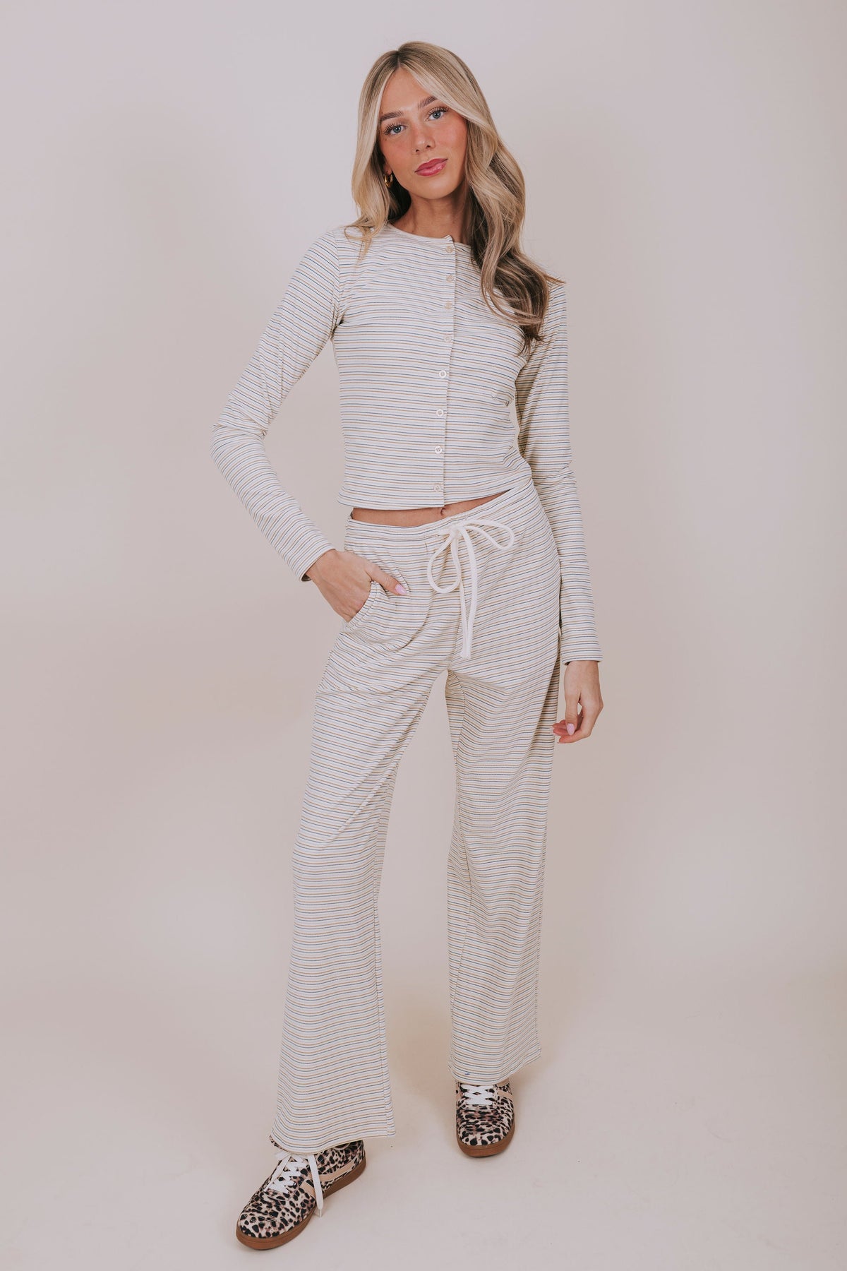 striped matching set pants